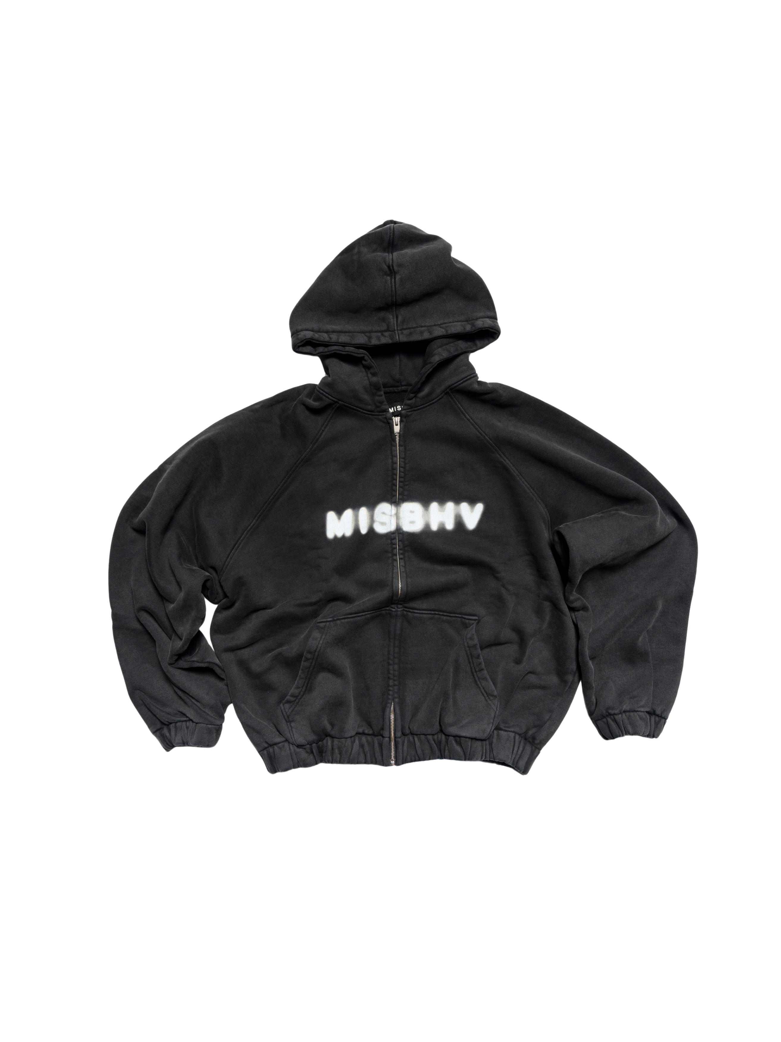 Community Zipped Hoodie Washed Black