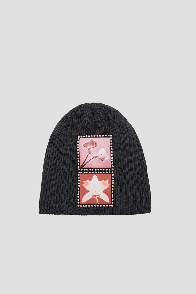 Lily / Orchid / Robert Mapplethorpe Beanie Black