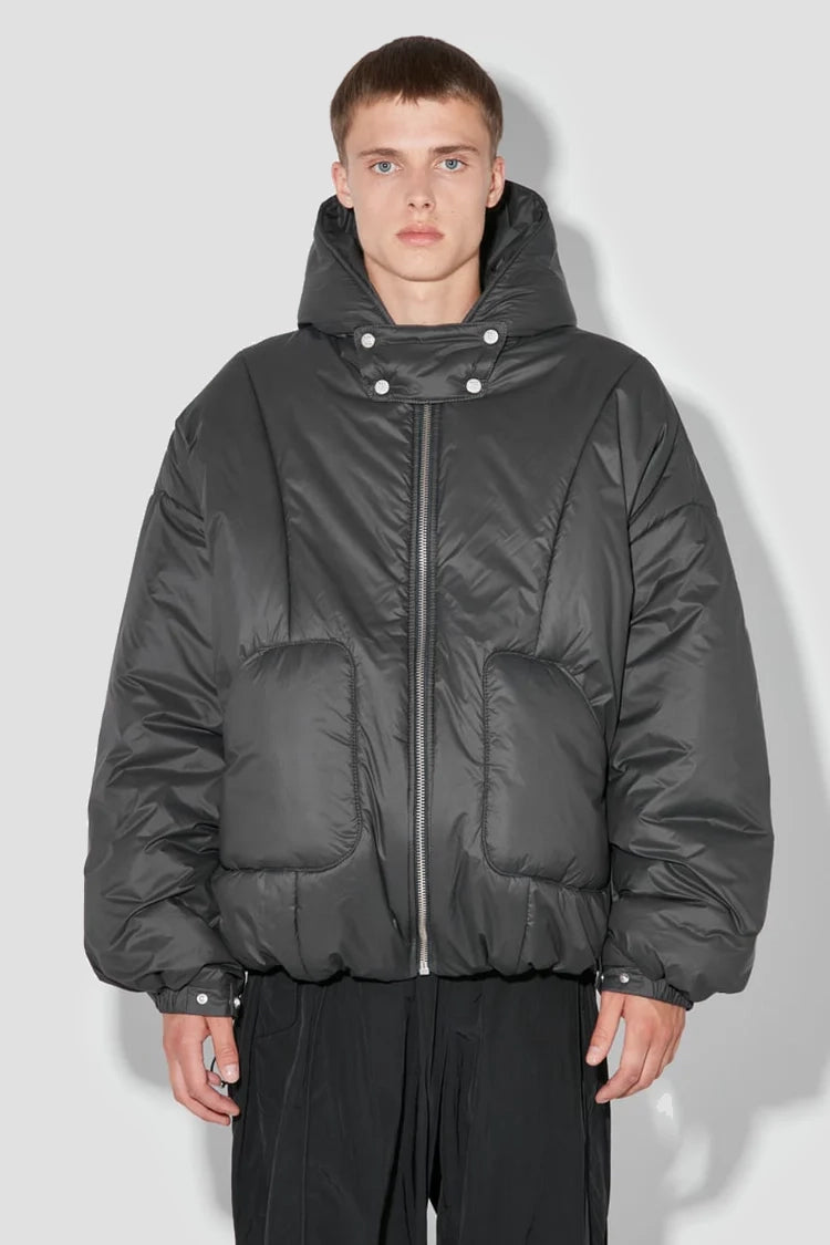 Ultra Fine Nylon Sculptural Puffer Space Grey