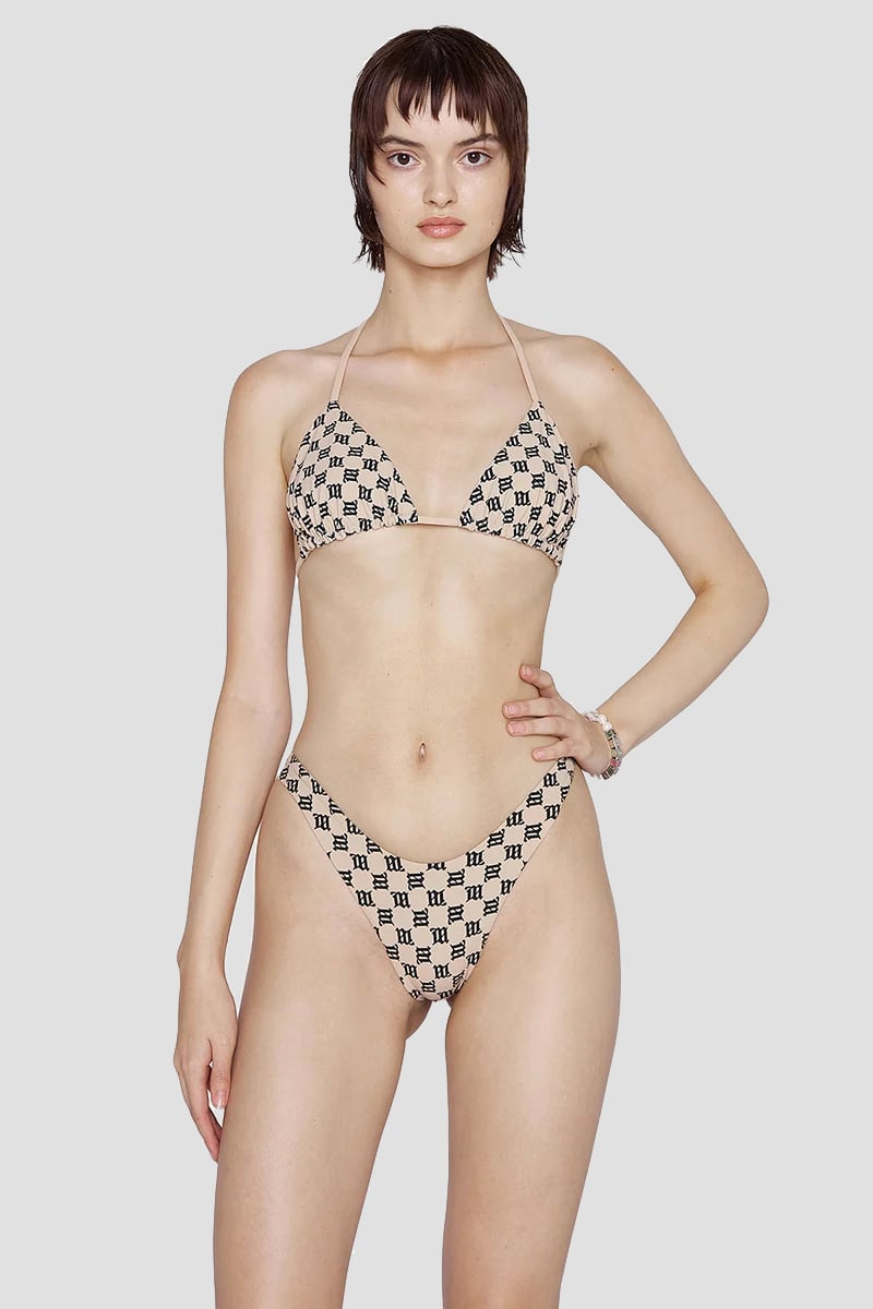 SWIM MONOGRAM BIKINI BRA BEIGE