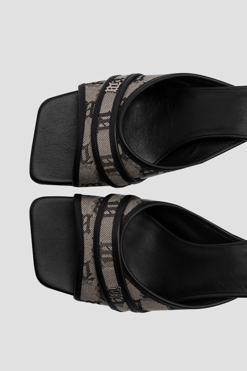 Sasha Slip On Sandal Monogram Beige