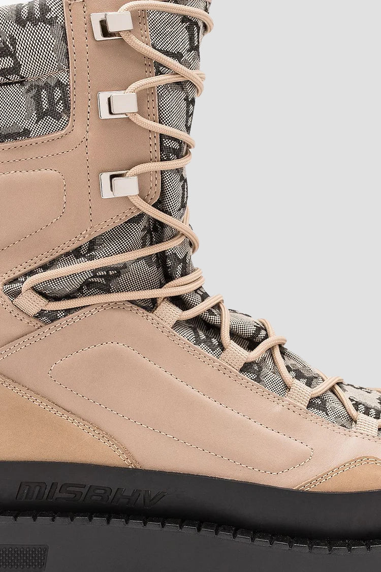 Misbhv>>>Misbhv Ibiza モノグラム レースアップ ブーツ The Ibiza Boot Monogram Beige