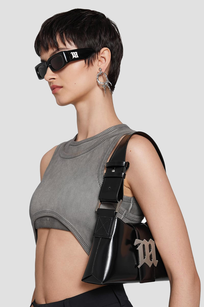 Leather Shoulder Bag Mini Black