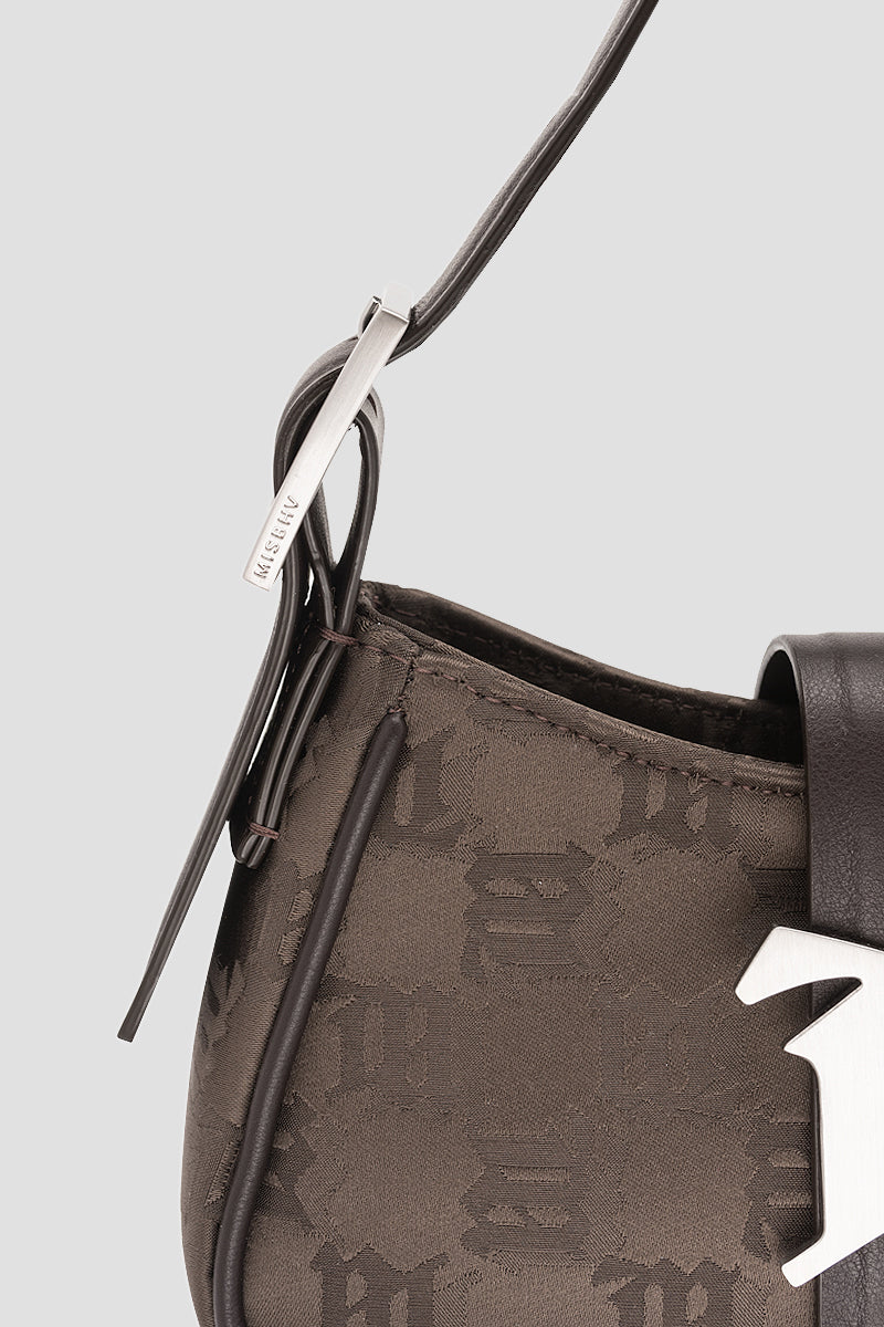 Nylon Monogram Shoulder Bag Mini Brown