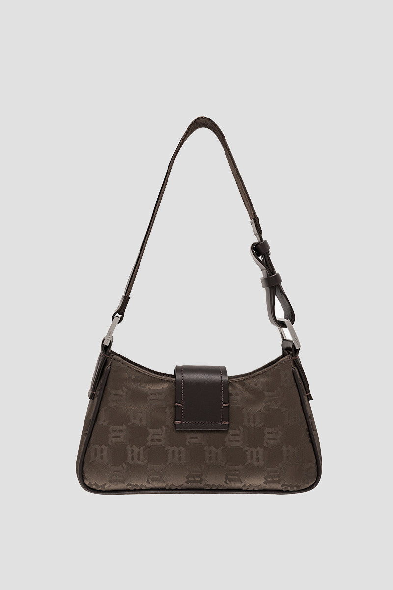 Nylon Monogram Shoulder Bag Small Brown Nylon Monogram Shoulder Bag Small Brown