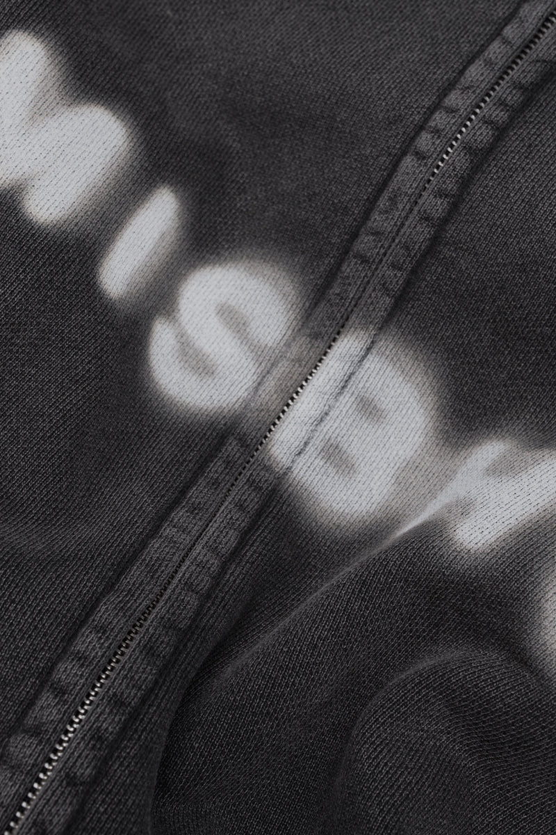 Community Zipped Hoodie Washed Black