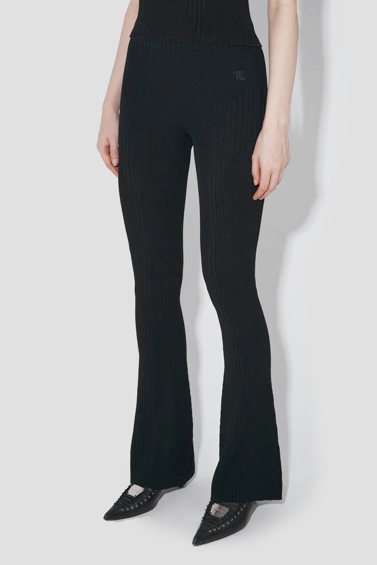 Knitted Seamless Flared High Waisted Pants