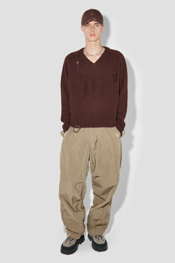 Distressed Knit Brown