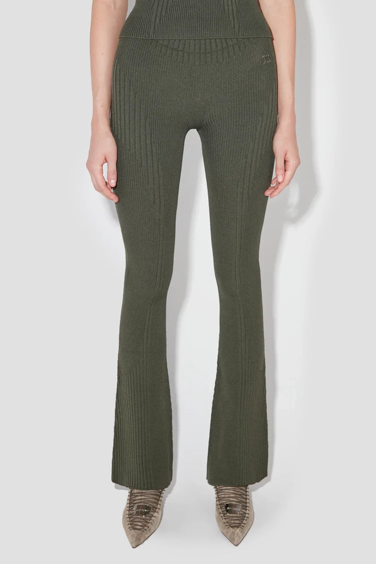 Knitted Seamless Flared High Rais Trousers