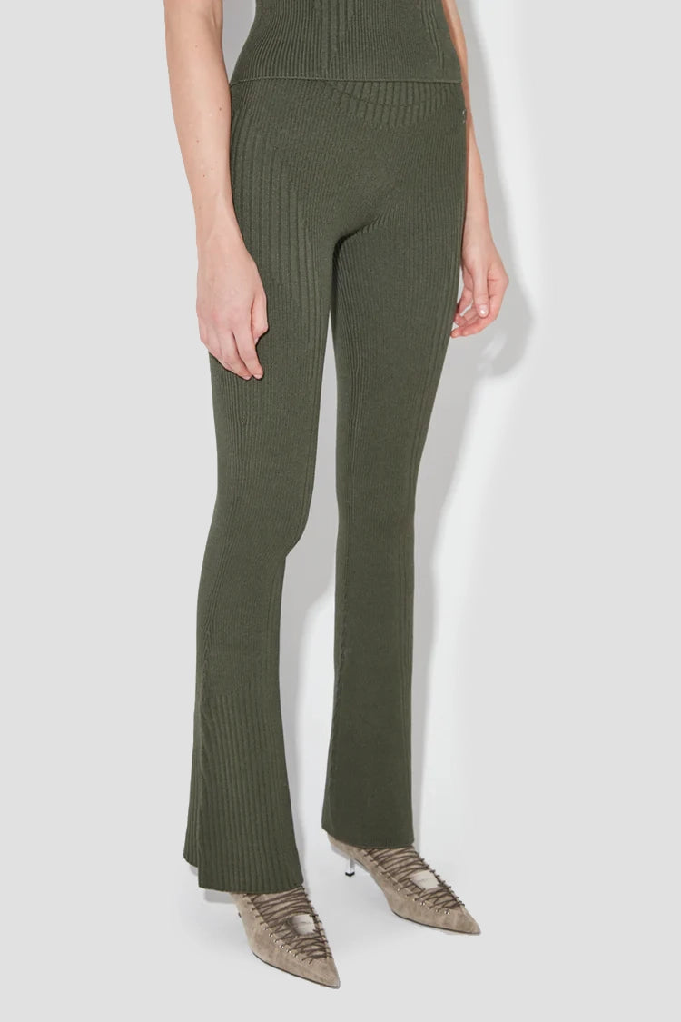 Knitted Seamless Flared High Rais Trousers