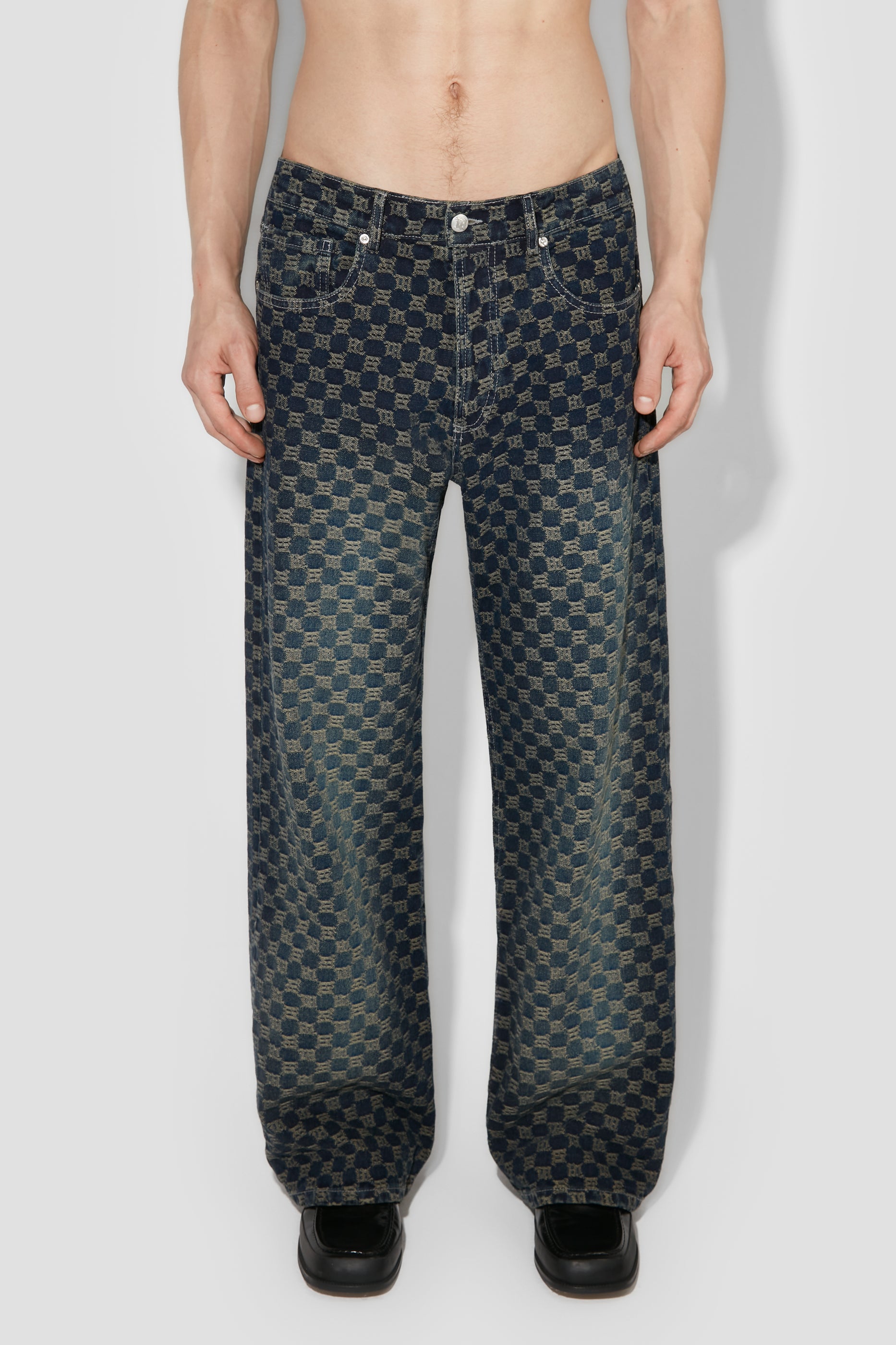 Jacquard Denim Monogram Trousers