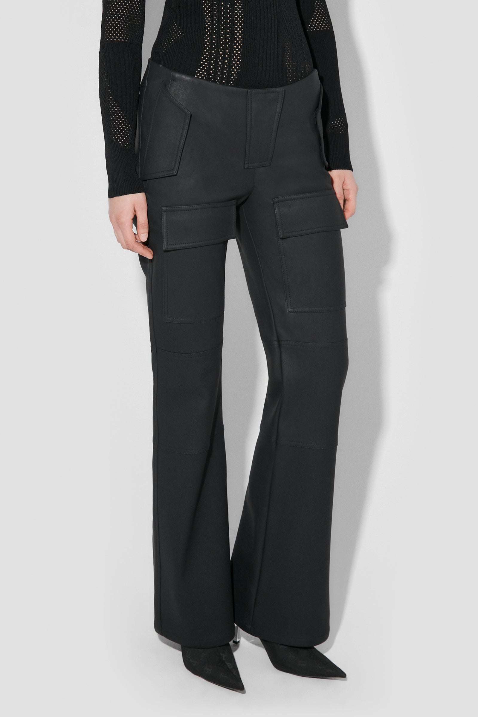 Matte Faux Leather Moto Trousers