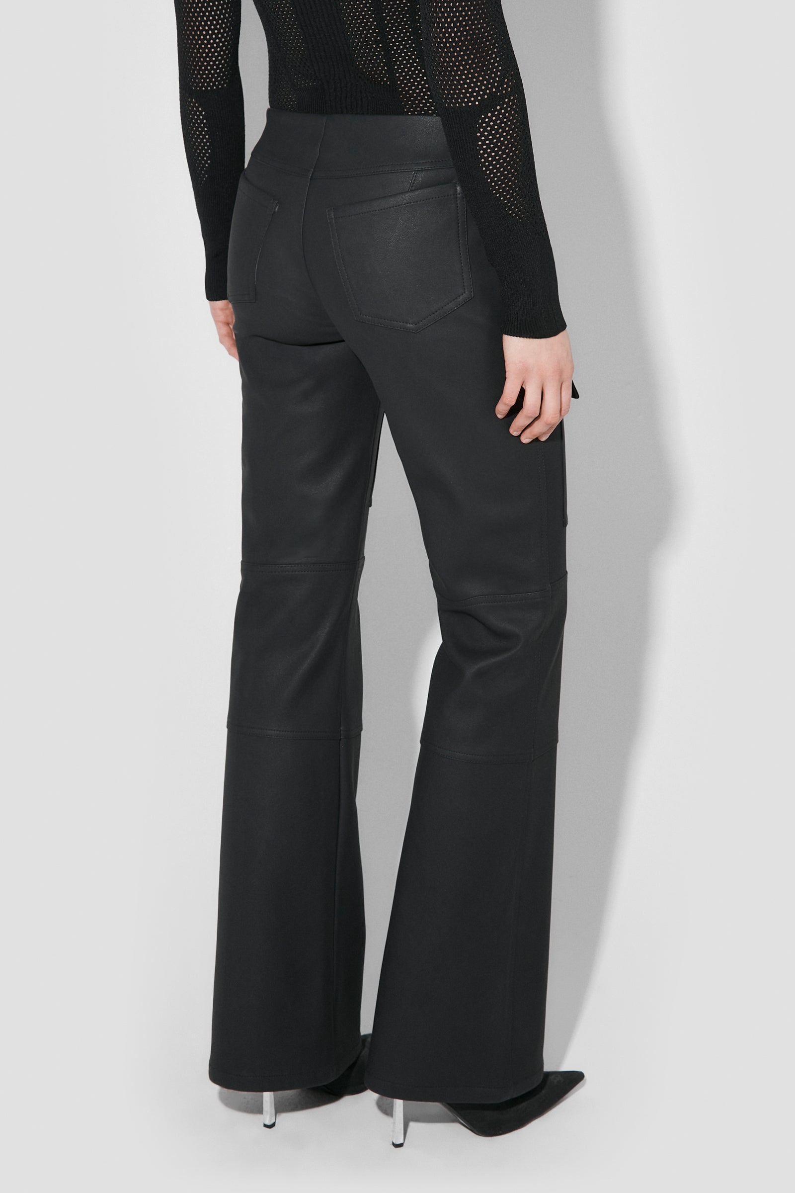 Matte Faux Leather Moto Trousers