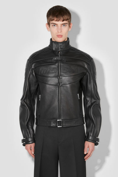 MISBHV レザージャケット Monogram Embossed Bandit Leather Jacket Black
