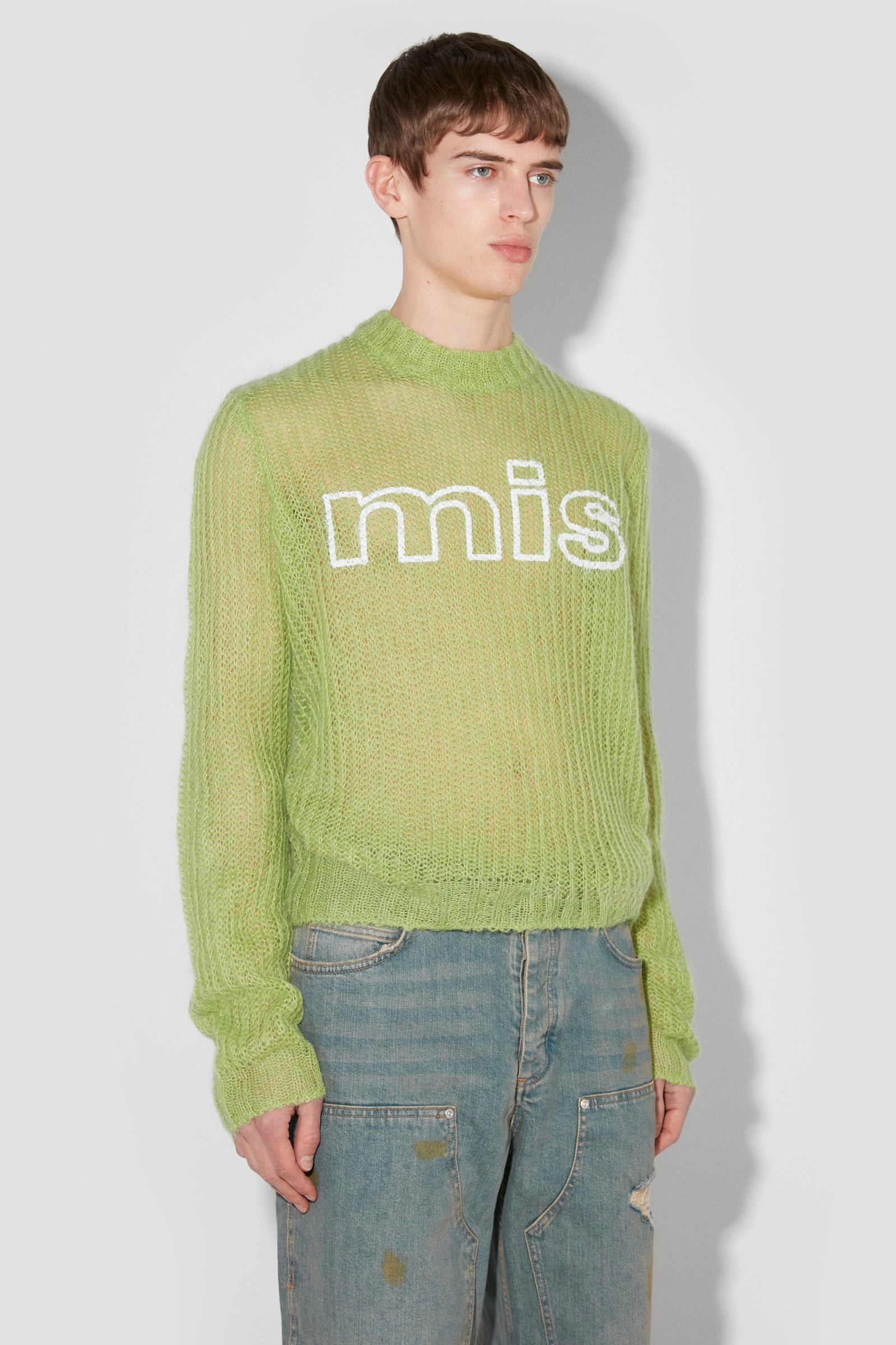 Unbrushed Mohair Open Knit