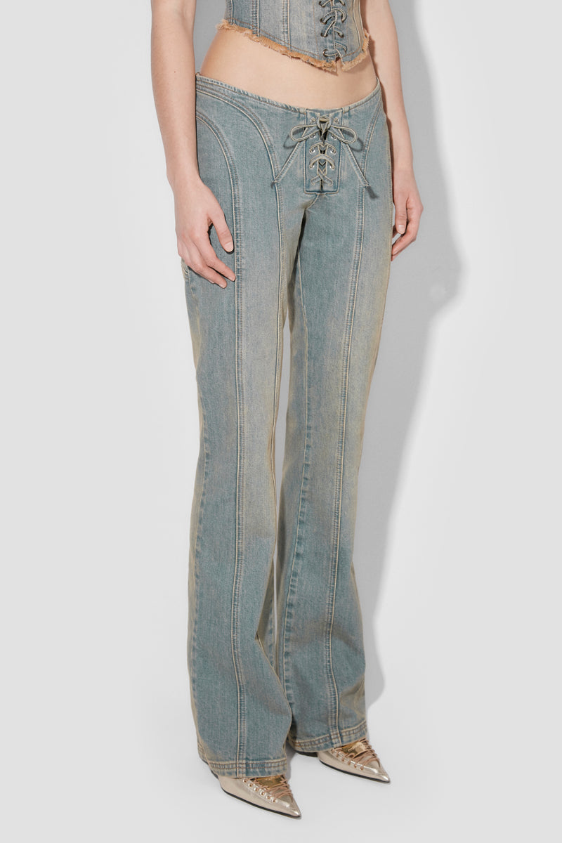 Sunset Wash Lara Laced Denim Trousers