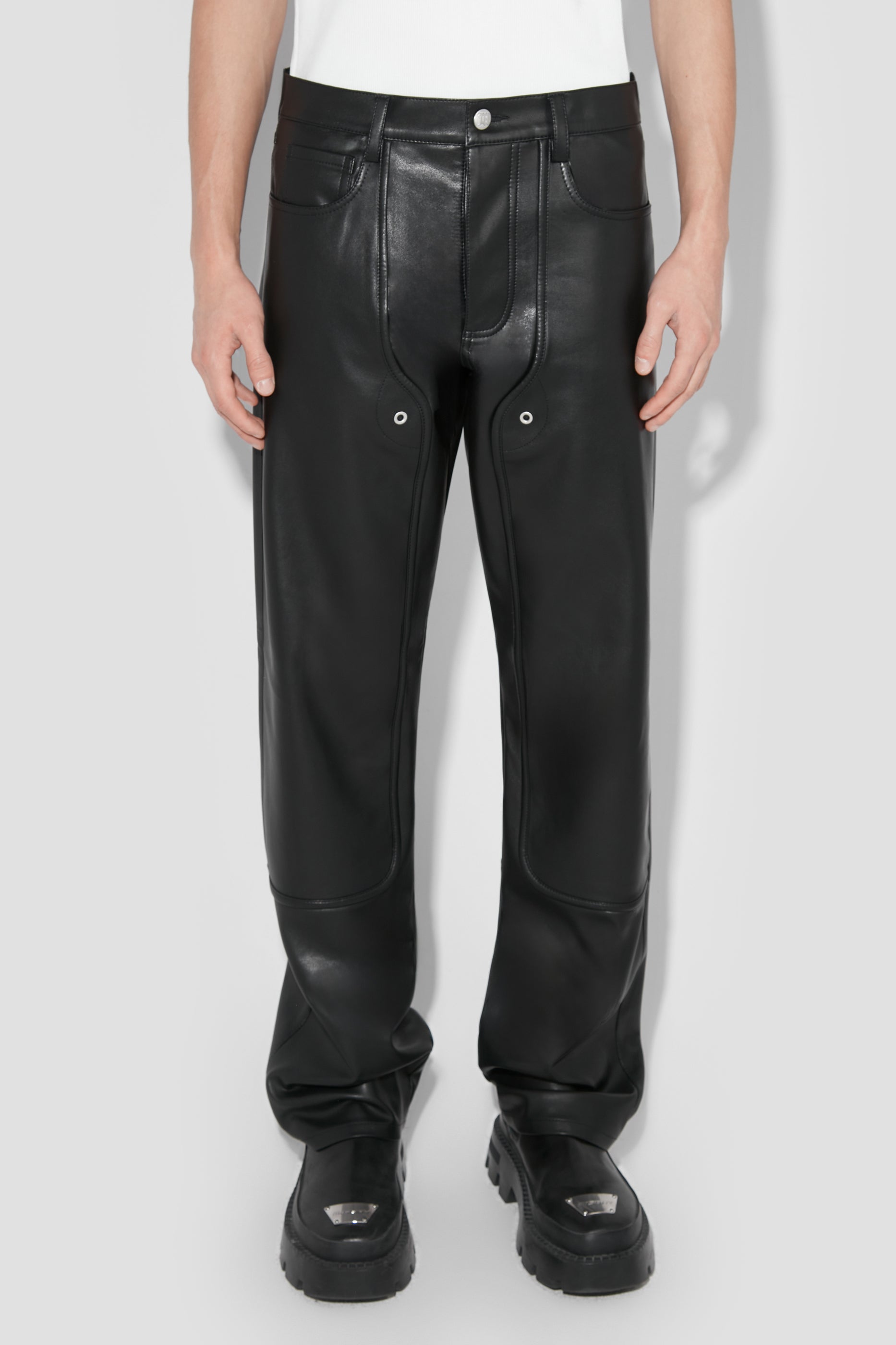 Astro Faux Leather Carpenter Trousers