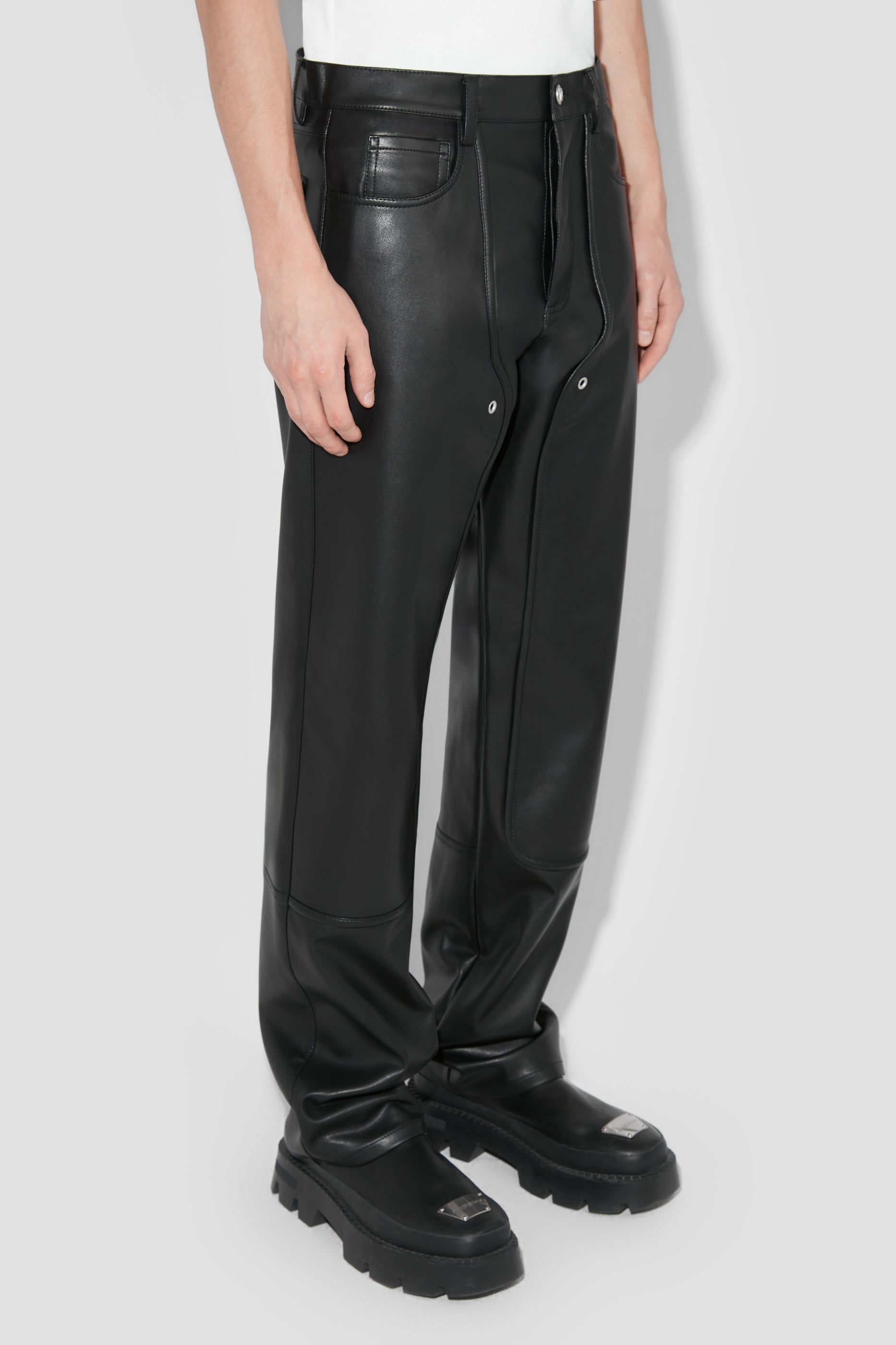 Astro Faux Leather Carpenter Trousers