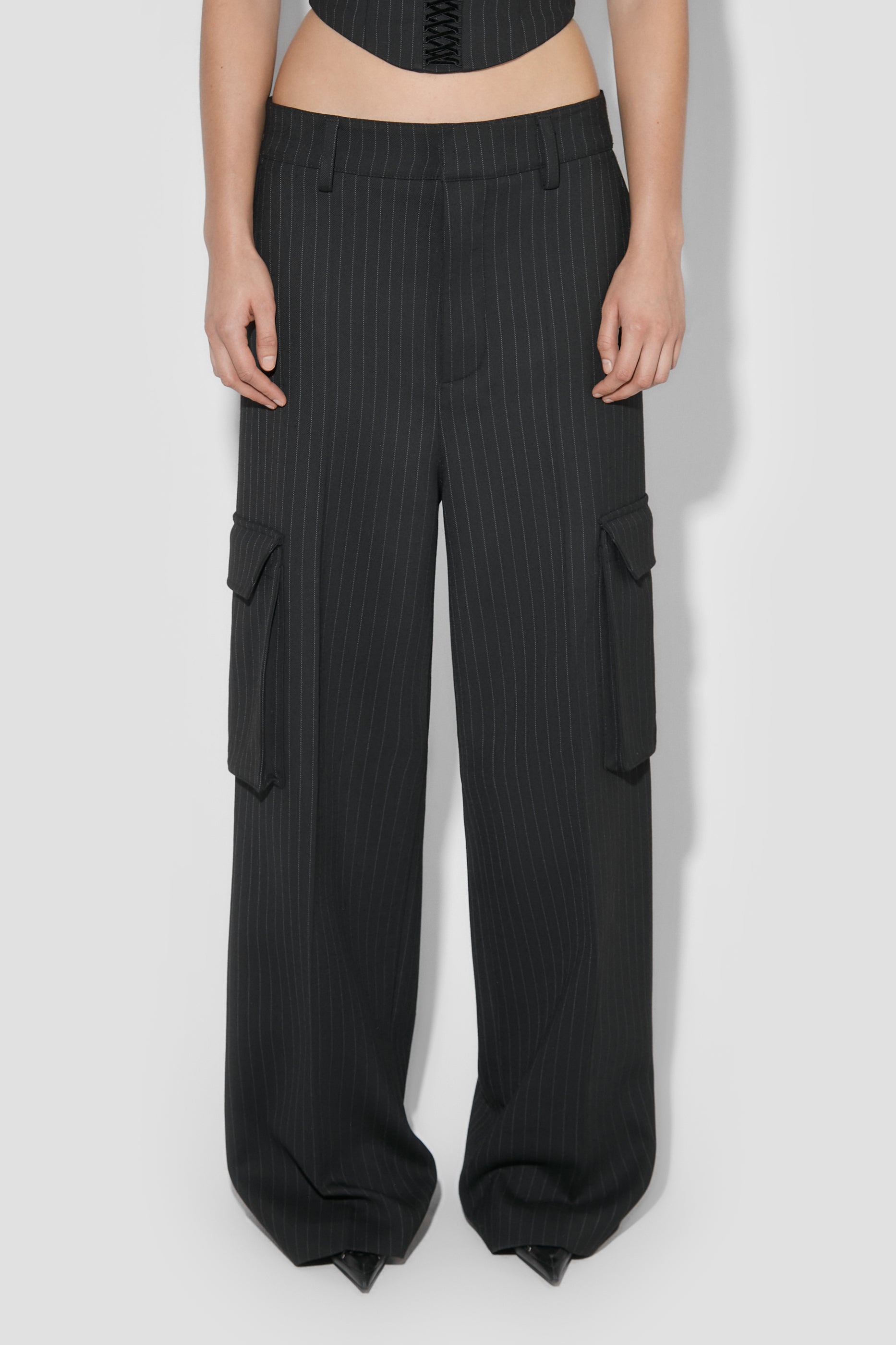 Office Pinstripe Tailored Trousers