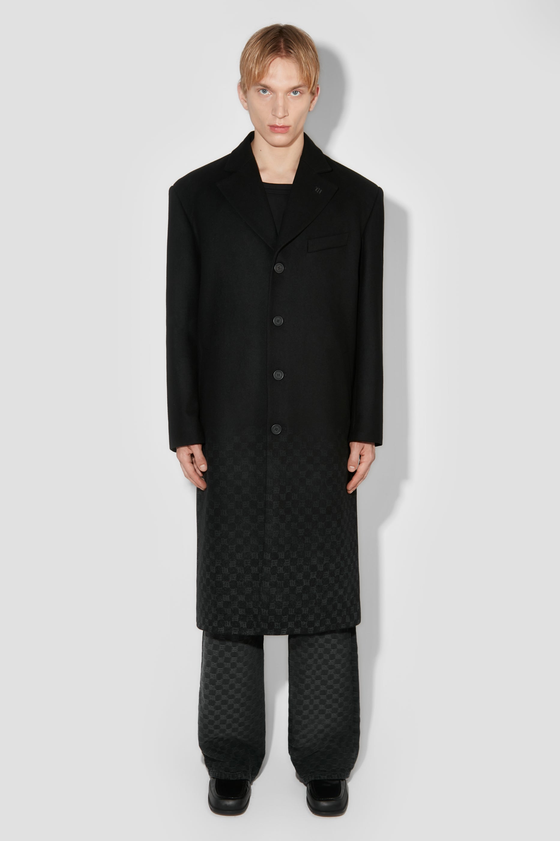 Monogram Single Breasted Wool Coat