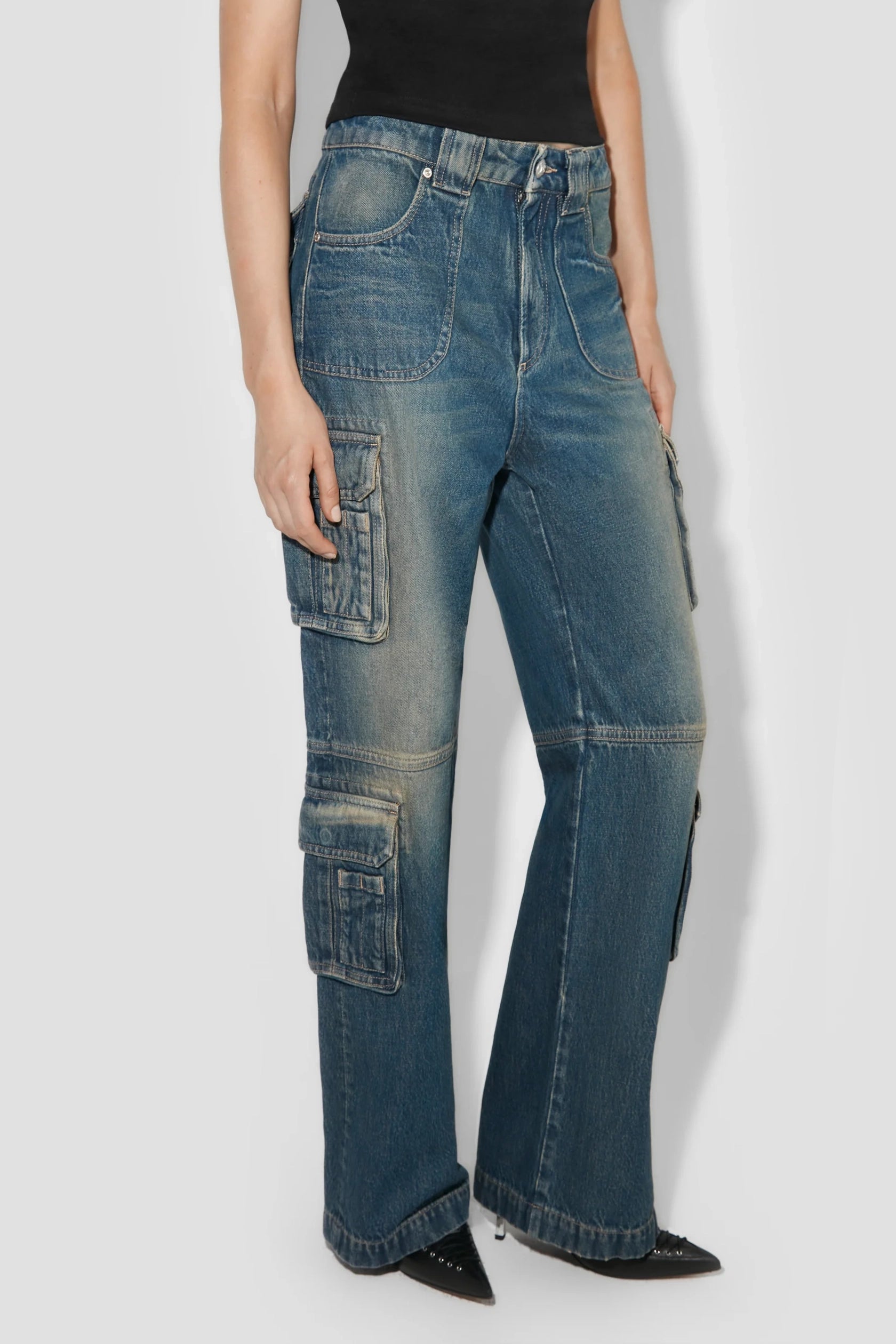 Denim Cargo Trousers