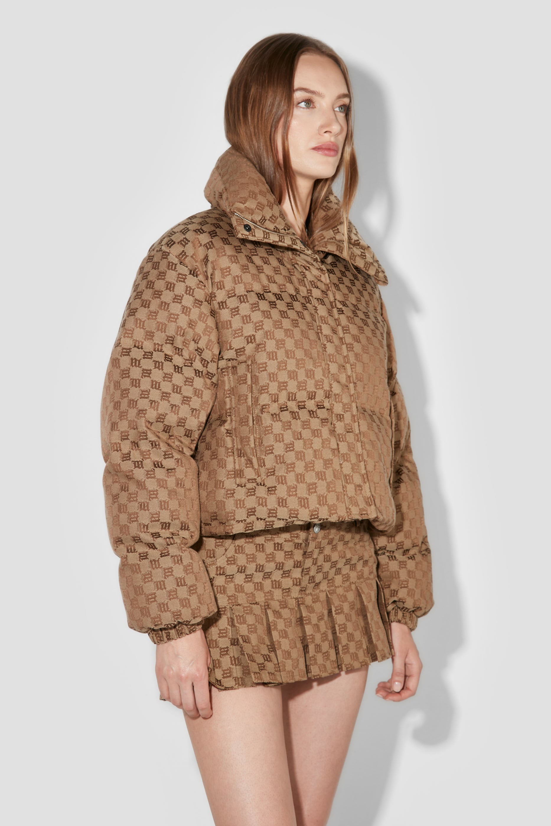 Jacquard Monogram Puffer Jacket