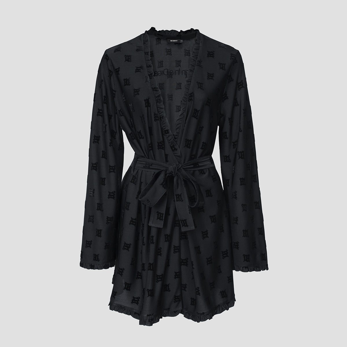 Velour Monogram Short Robe