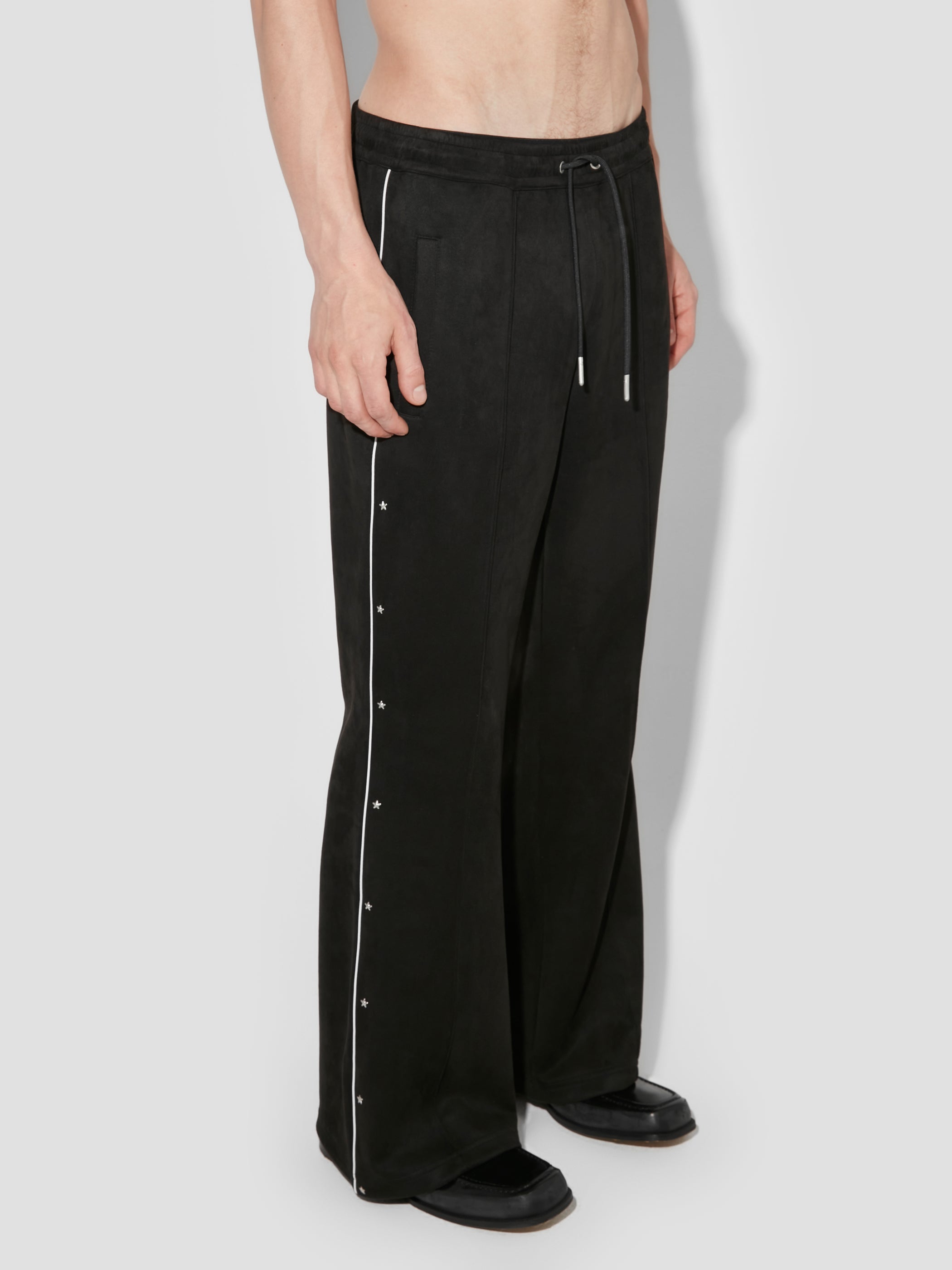 Star Faux Suede Track Pants