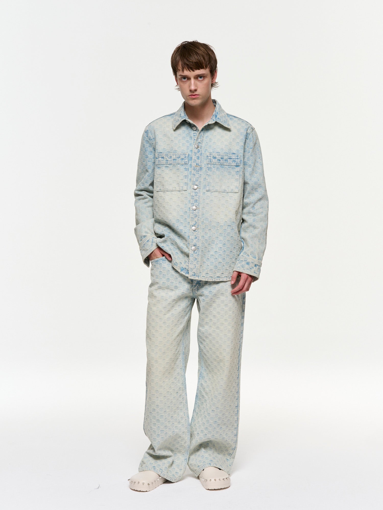 Misbhv>>>Misbhv モノグラム柄ストレートレッグジーンズ DENIM