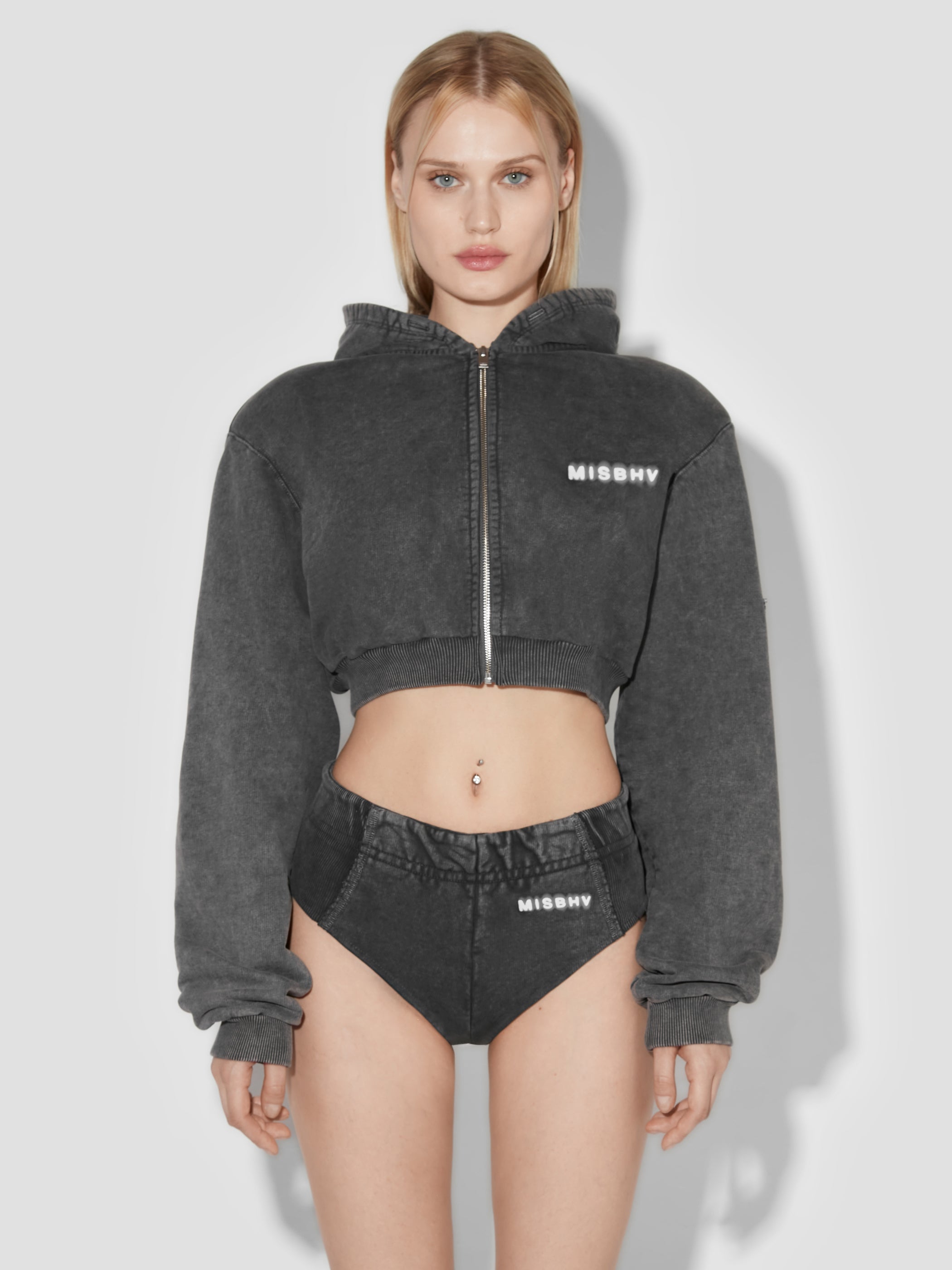 Community Cropped Zipped Hoodie