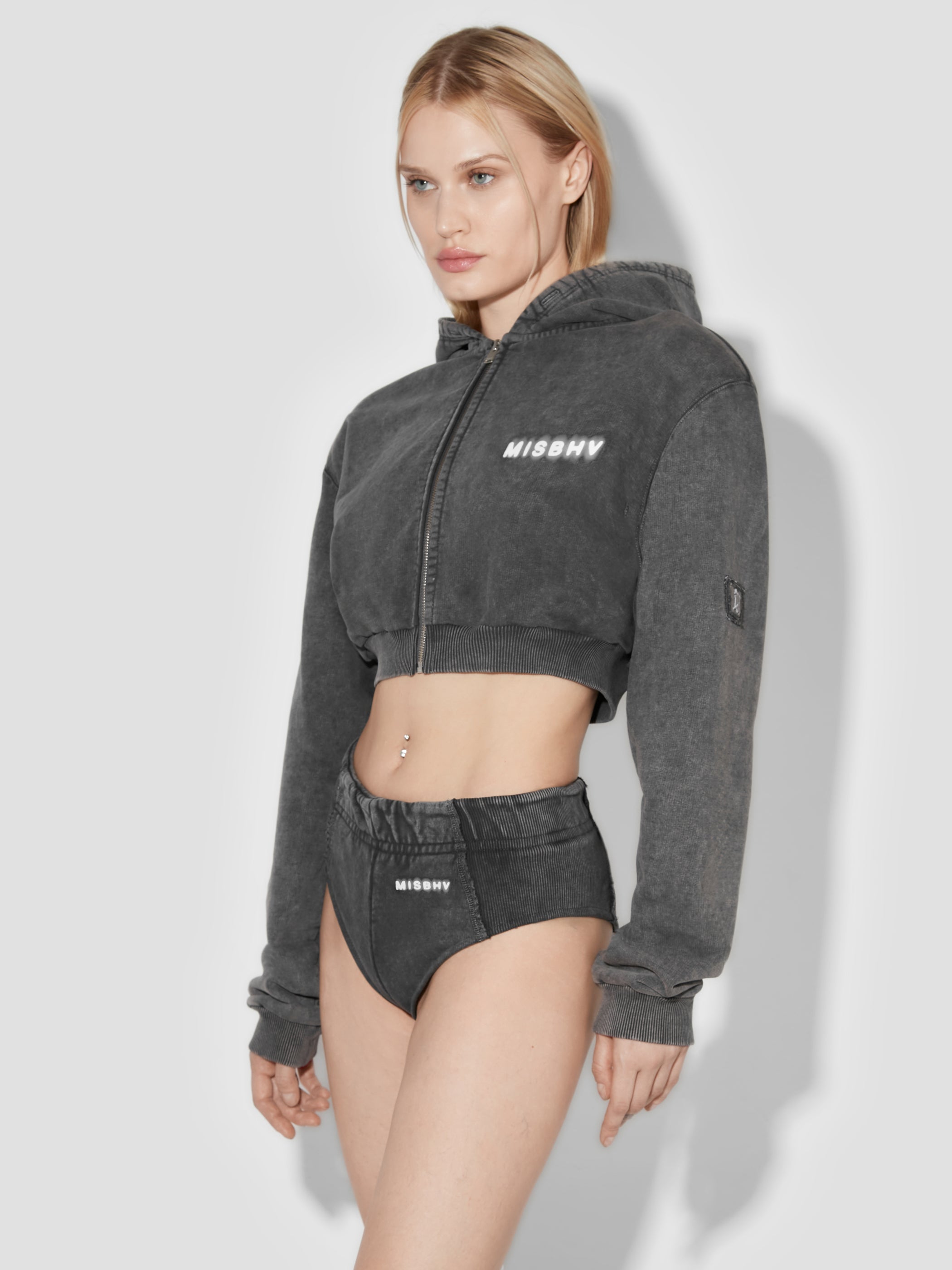 Community Cropped Zipped Hoodie