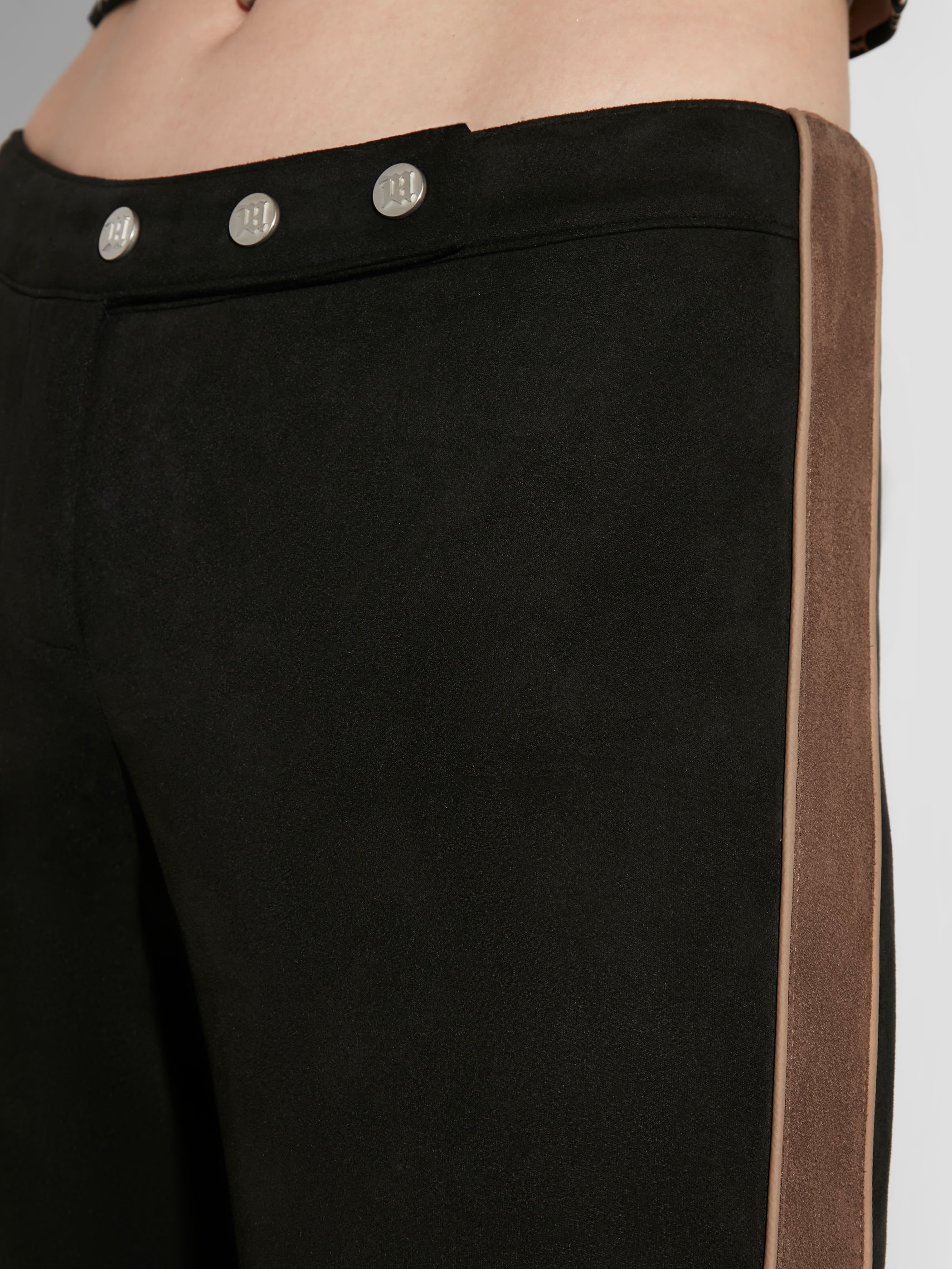 Faux Suede Moto Pants