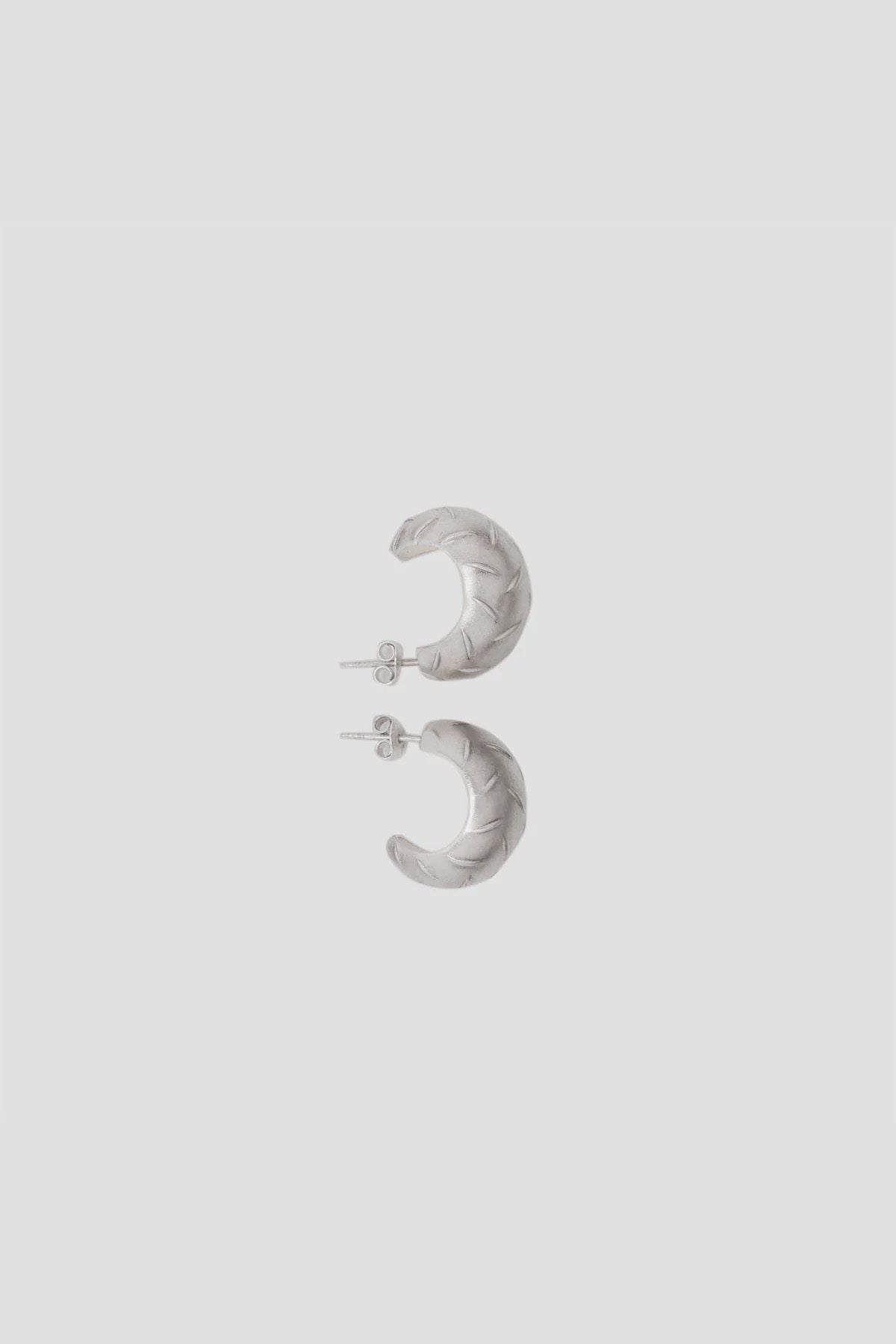 Diamond Plate Hoop Earrings