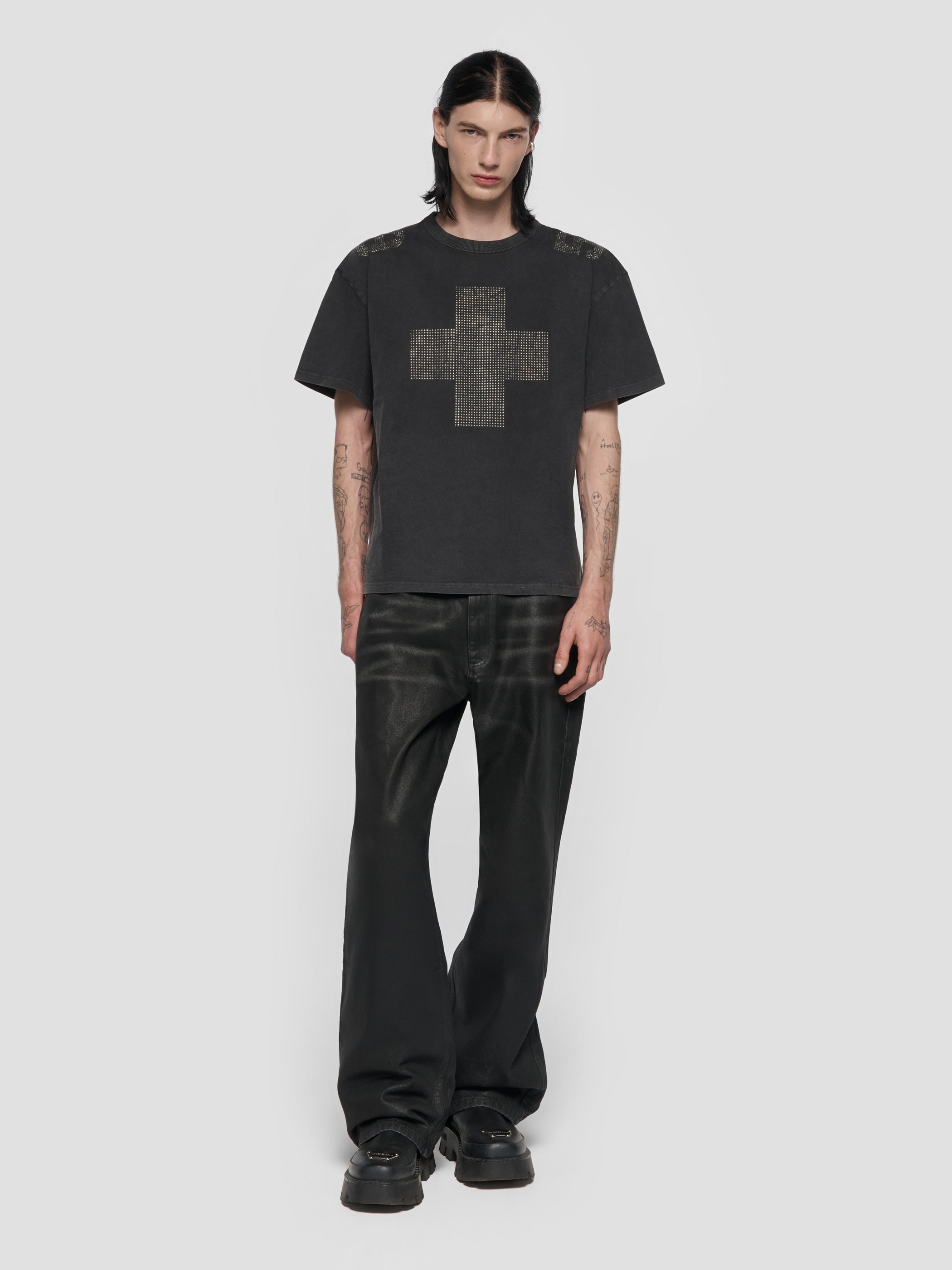 最安値 blank 25aw Cross velour shirt Cross T-Shirt