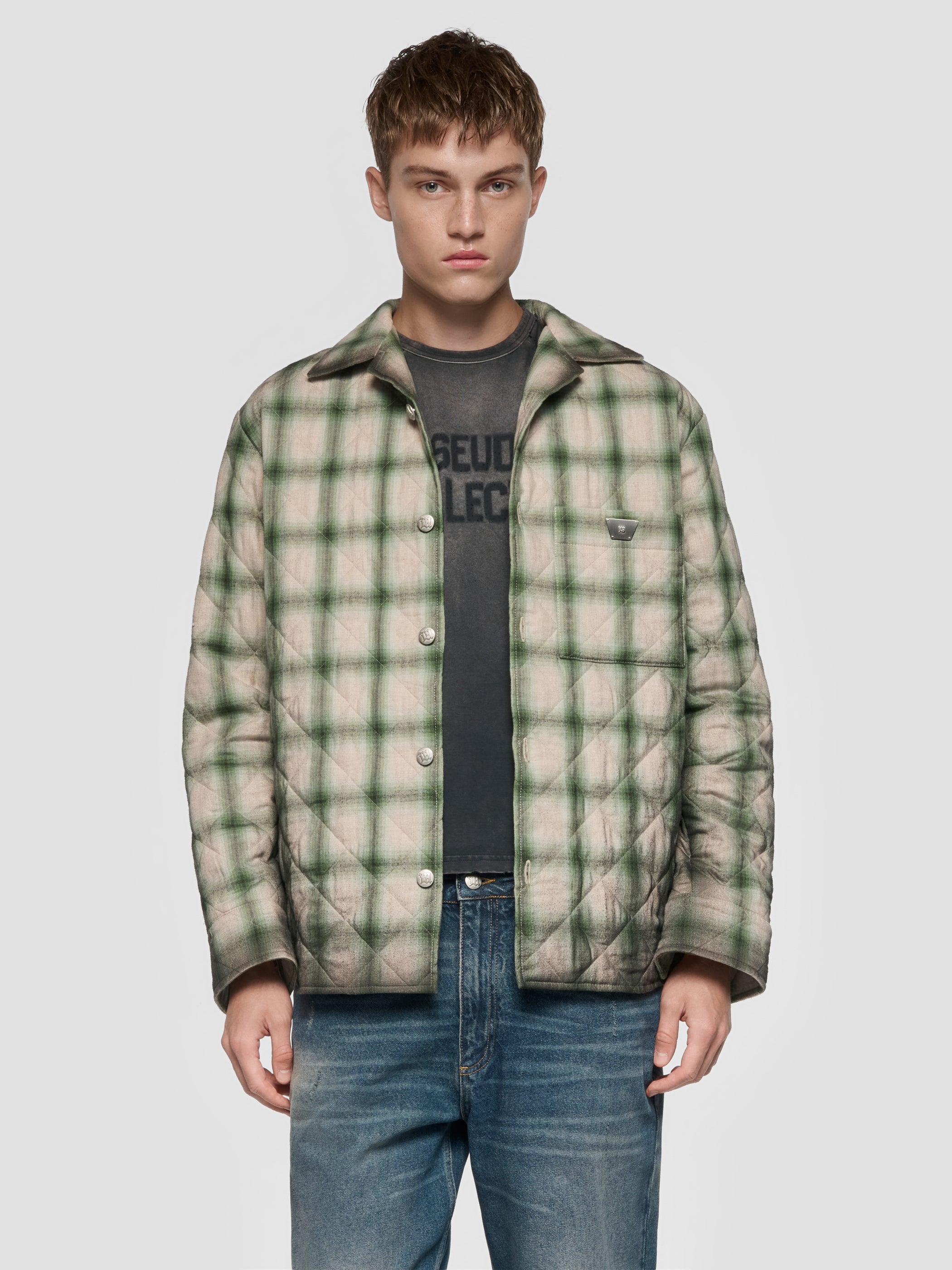 Quilted Check Overshirt