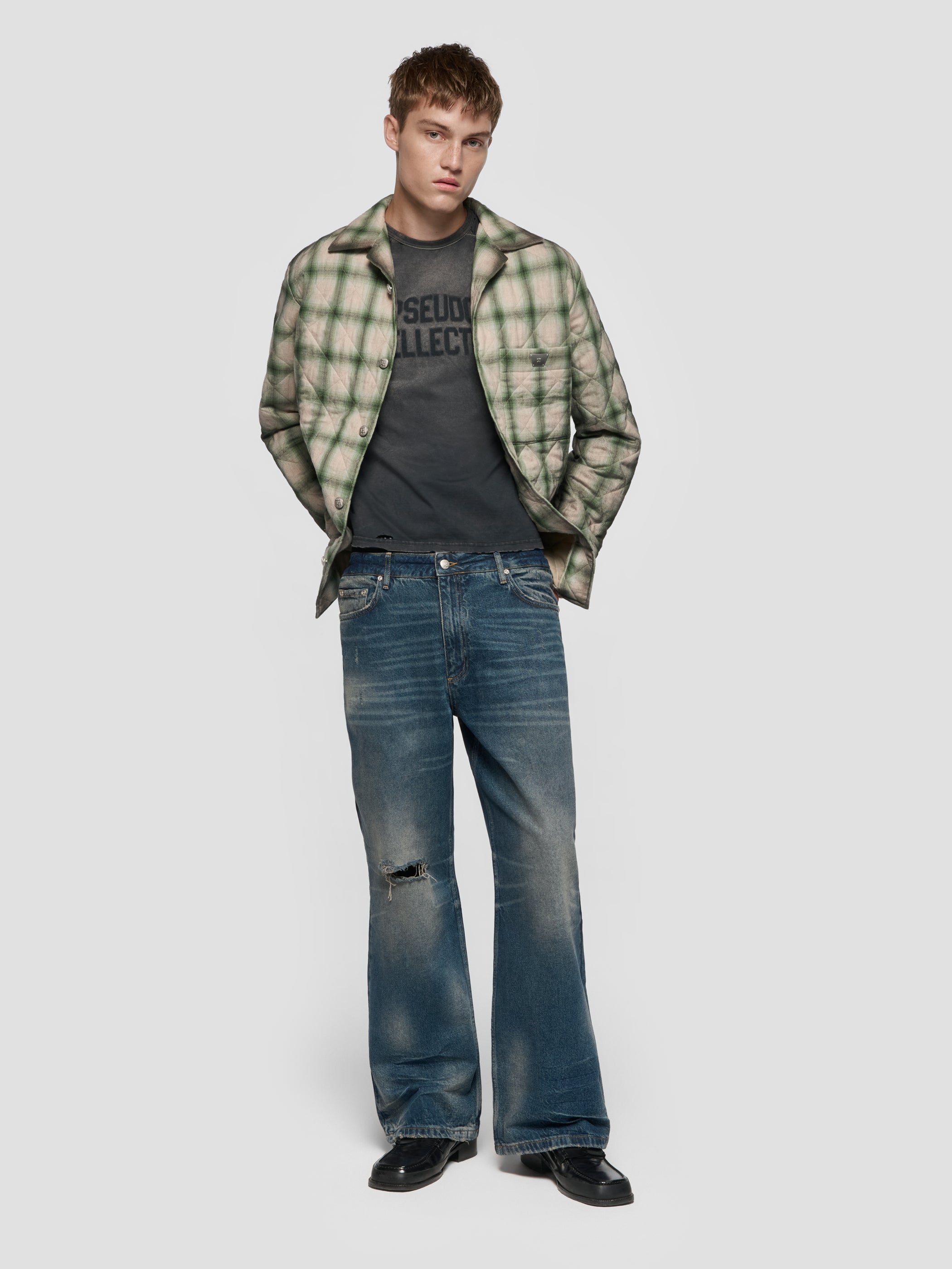 Quilted Check Overshirt