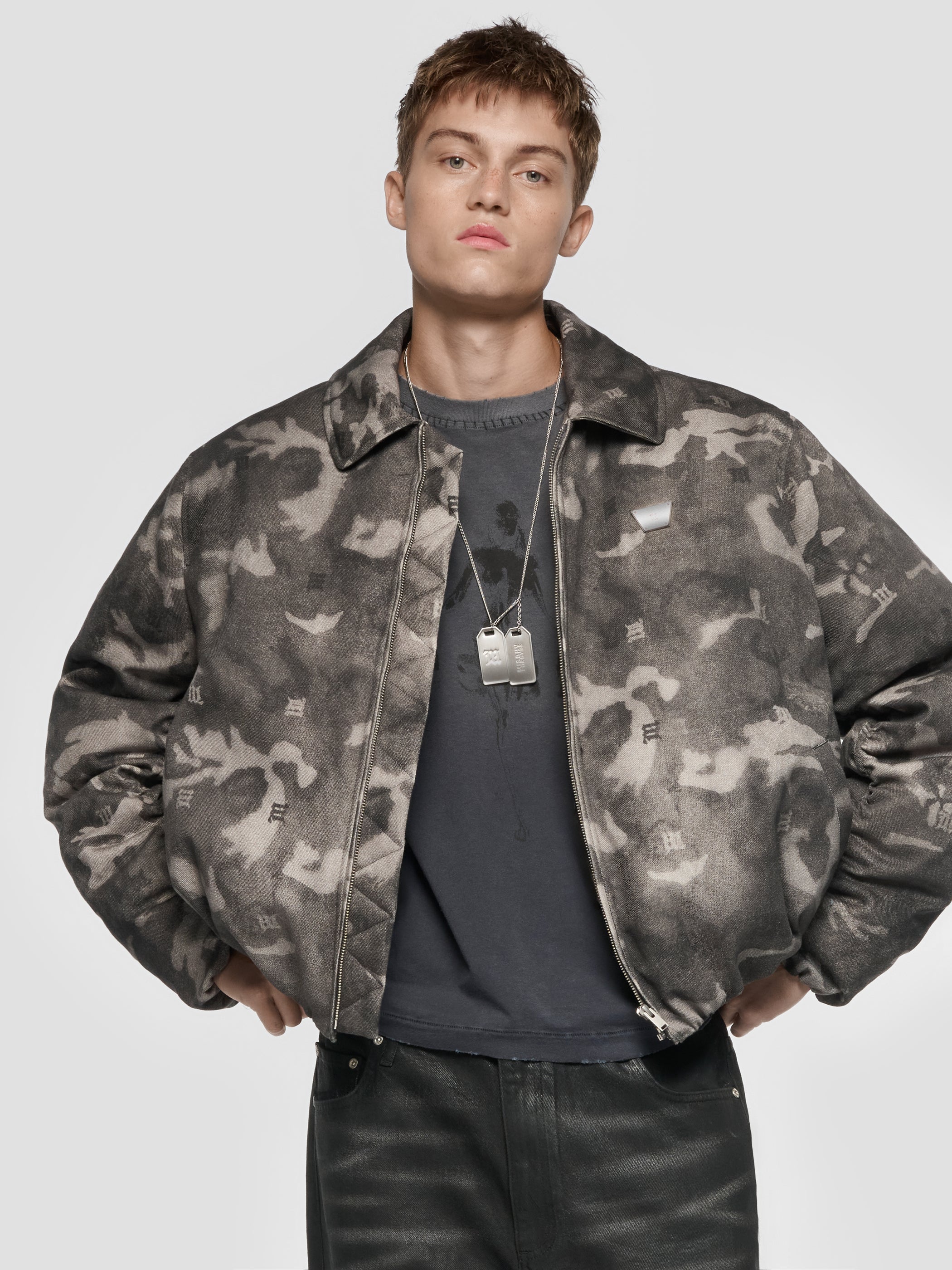 Camo Puffer Bomber Jacket