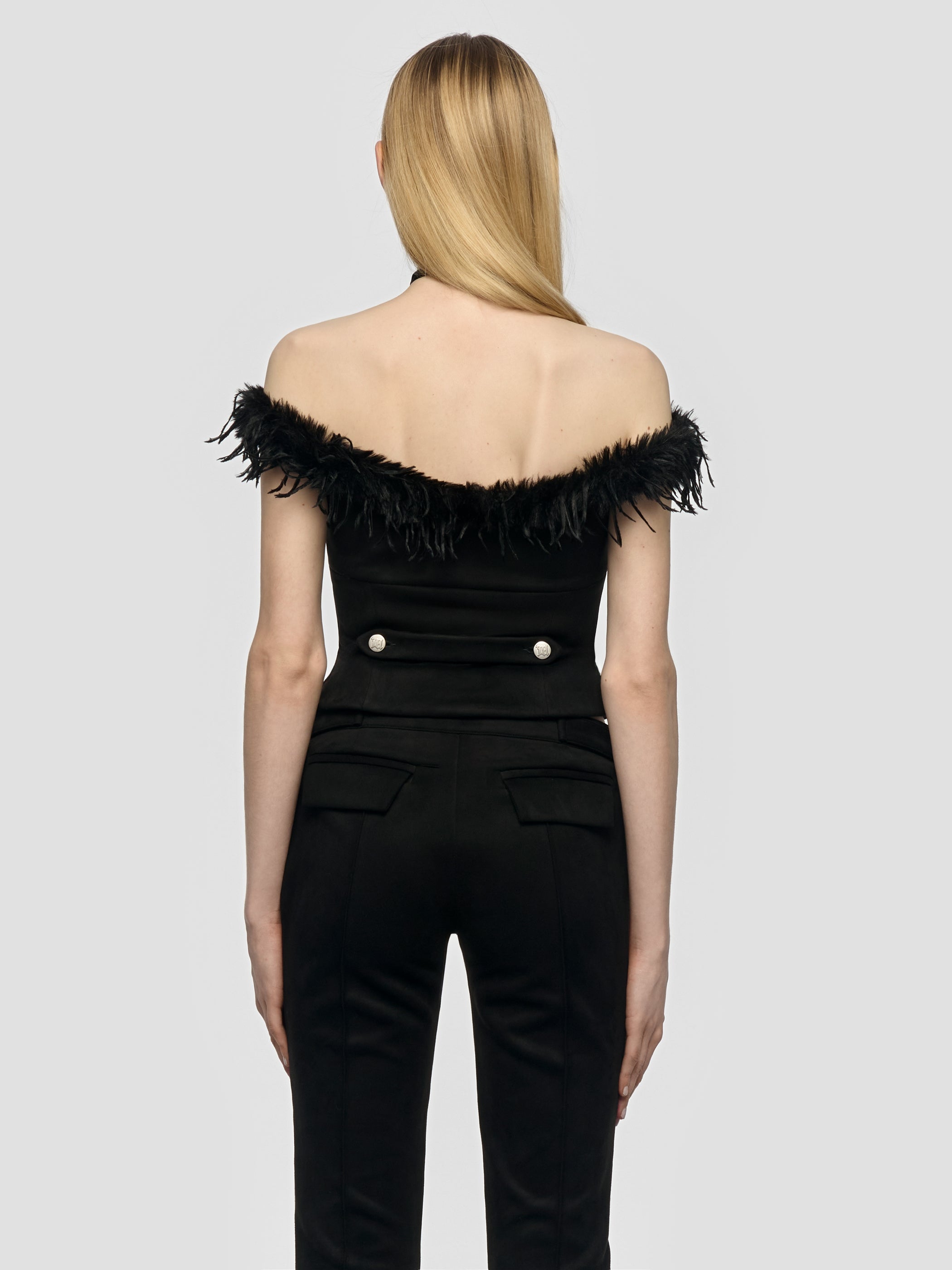 Faux Suede Corset Top