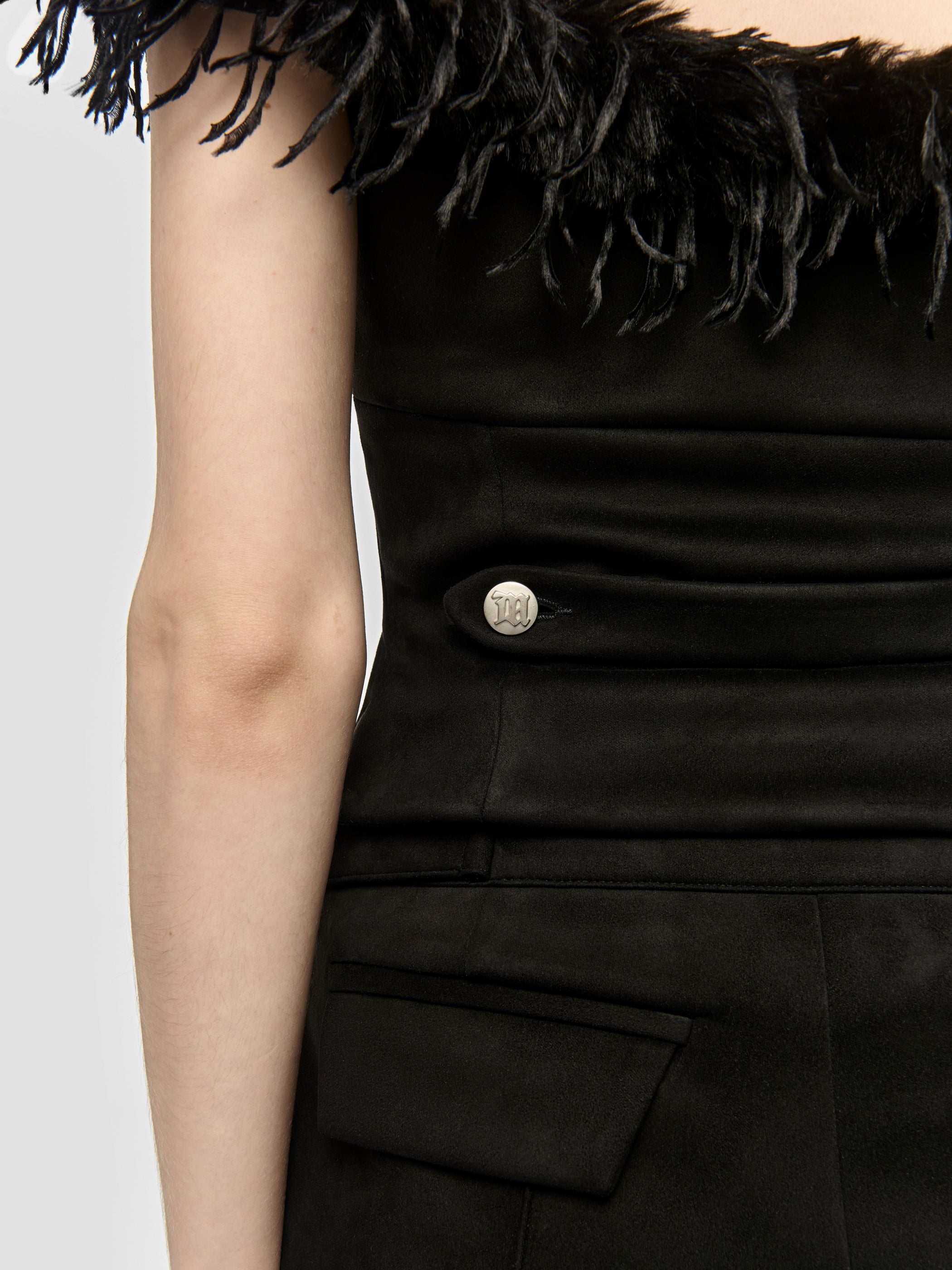 Faux Suede Corset Top