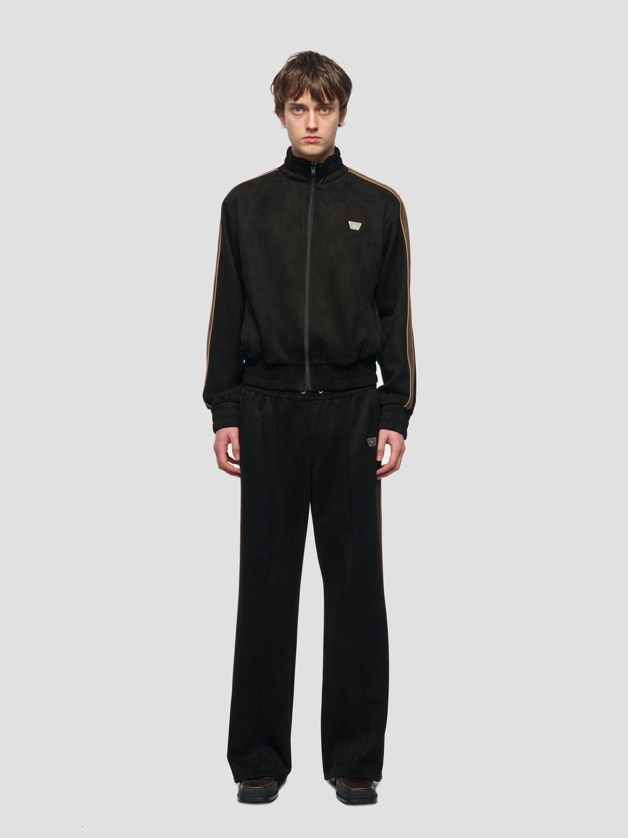 Faux Suede Track Jacket