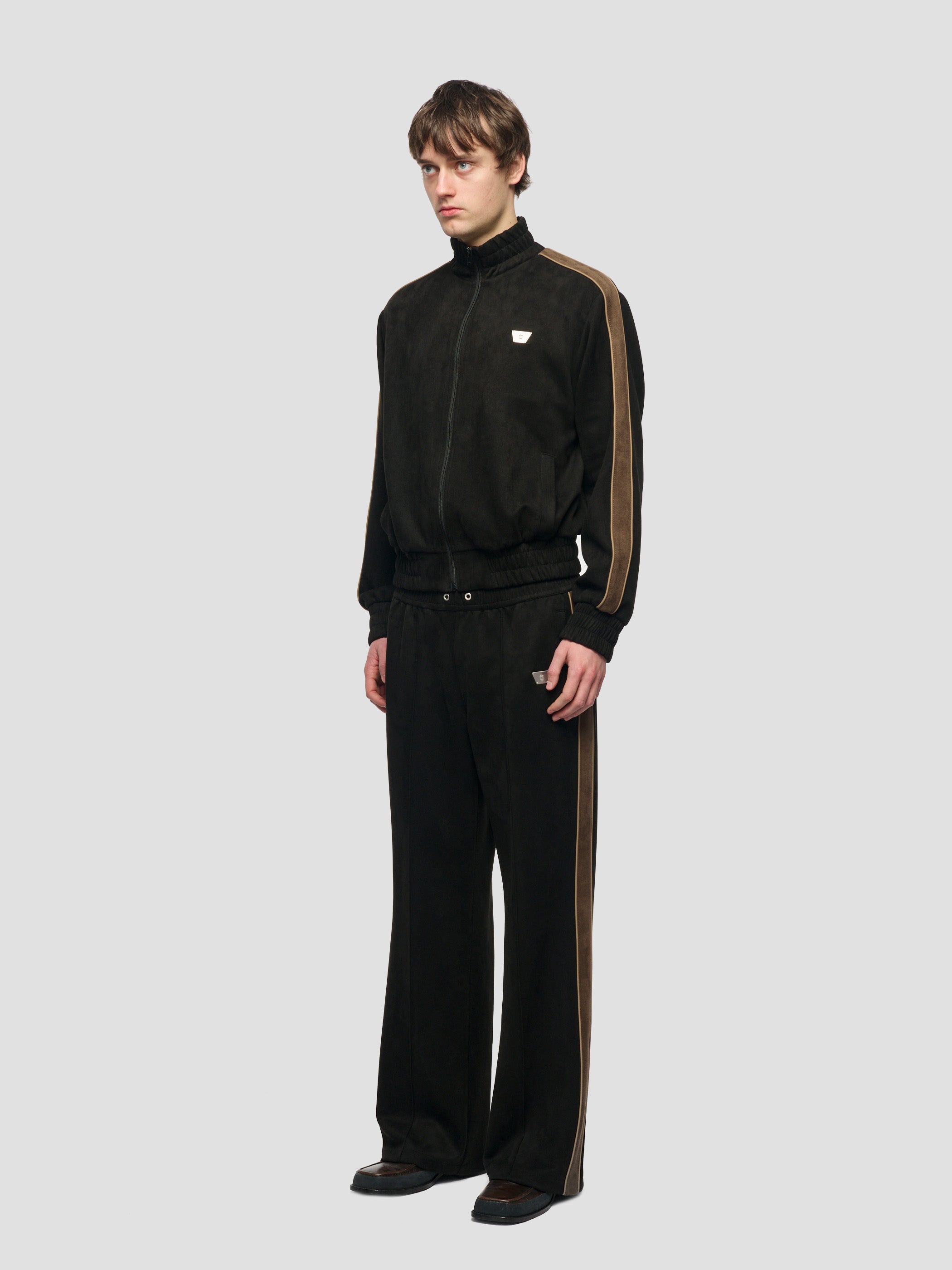 Faux Suede Track Jacket