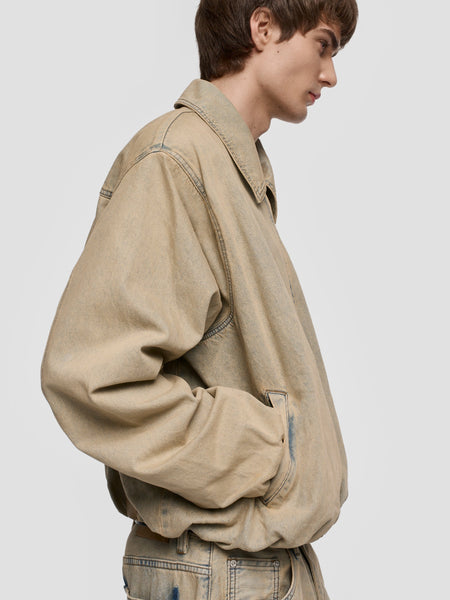 【萬次郎】Yoused retro buggies jacket 2 Sand Washed Bomber Denim Jacket