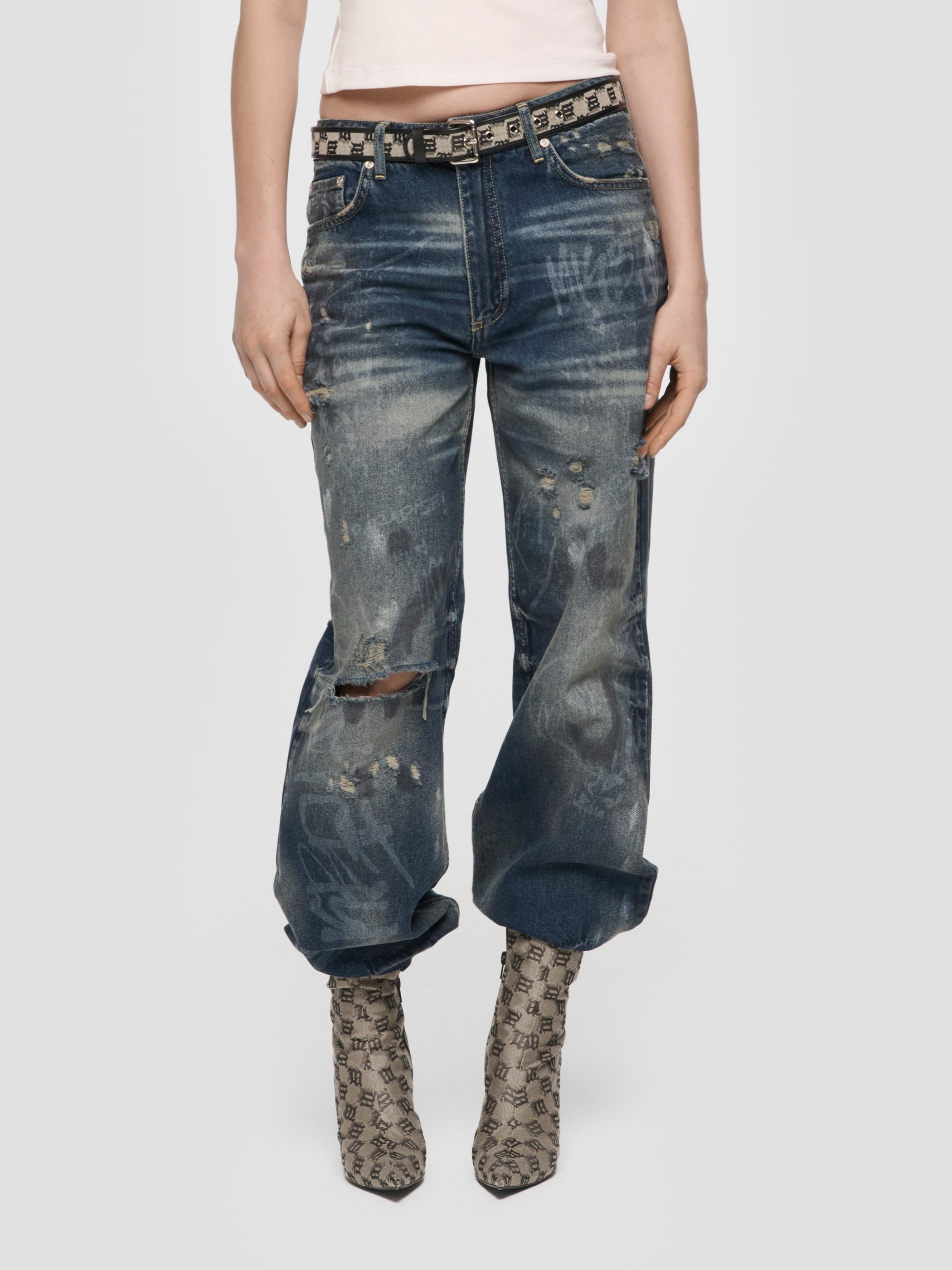 Laser Tagged Denim Trousers