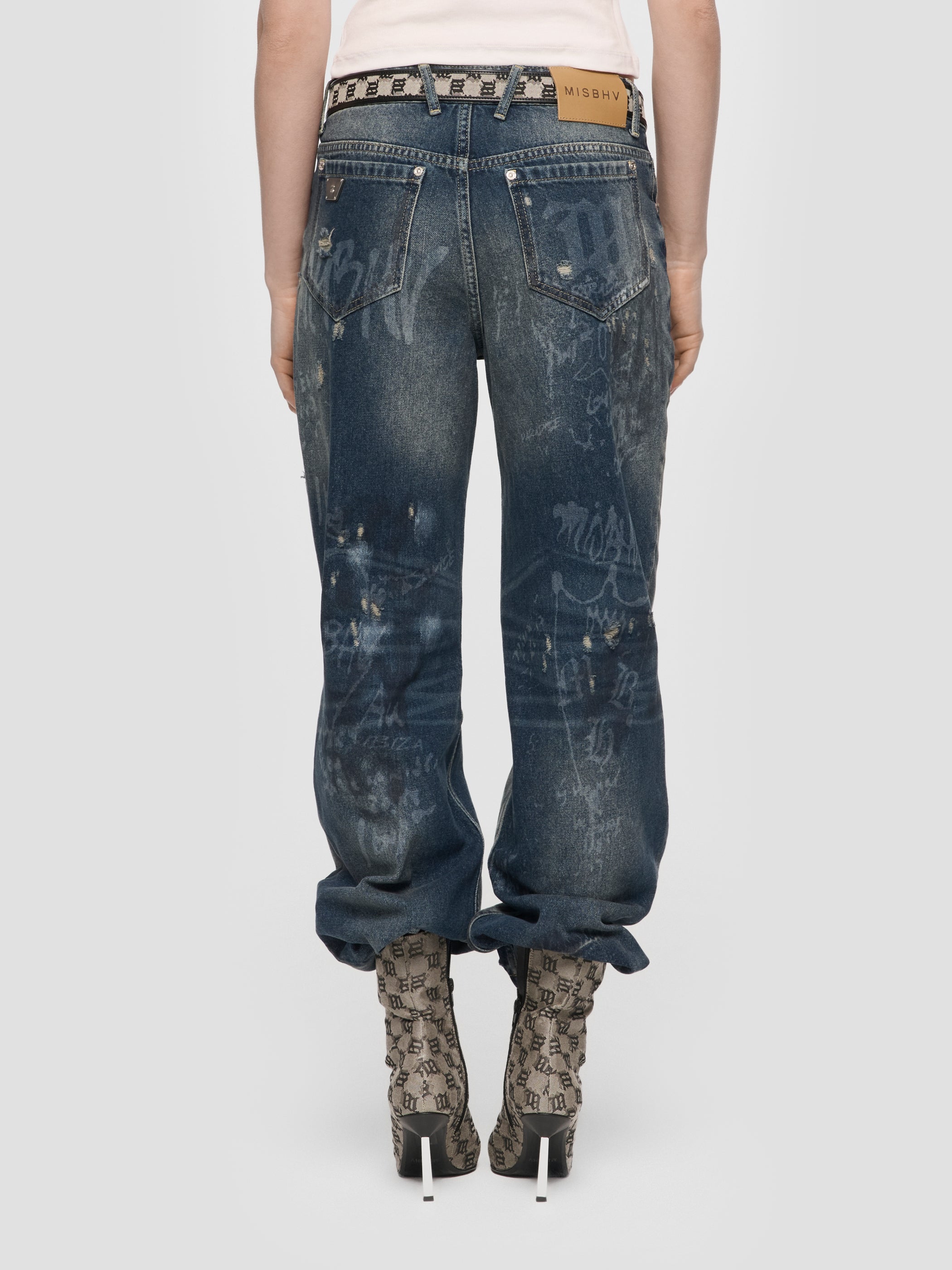 Laser Tagged Denim Trousers
