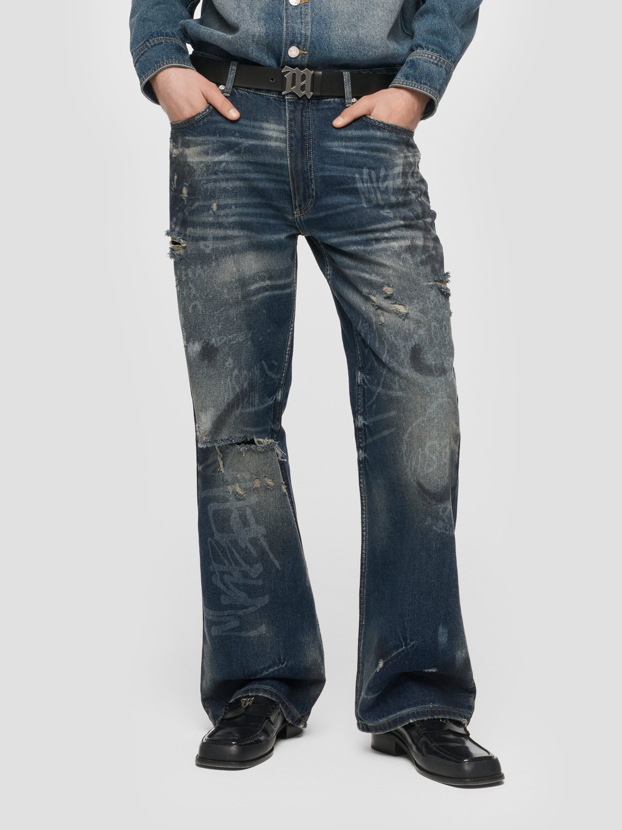 Laser Tagged Denim Trousers
