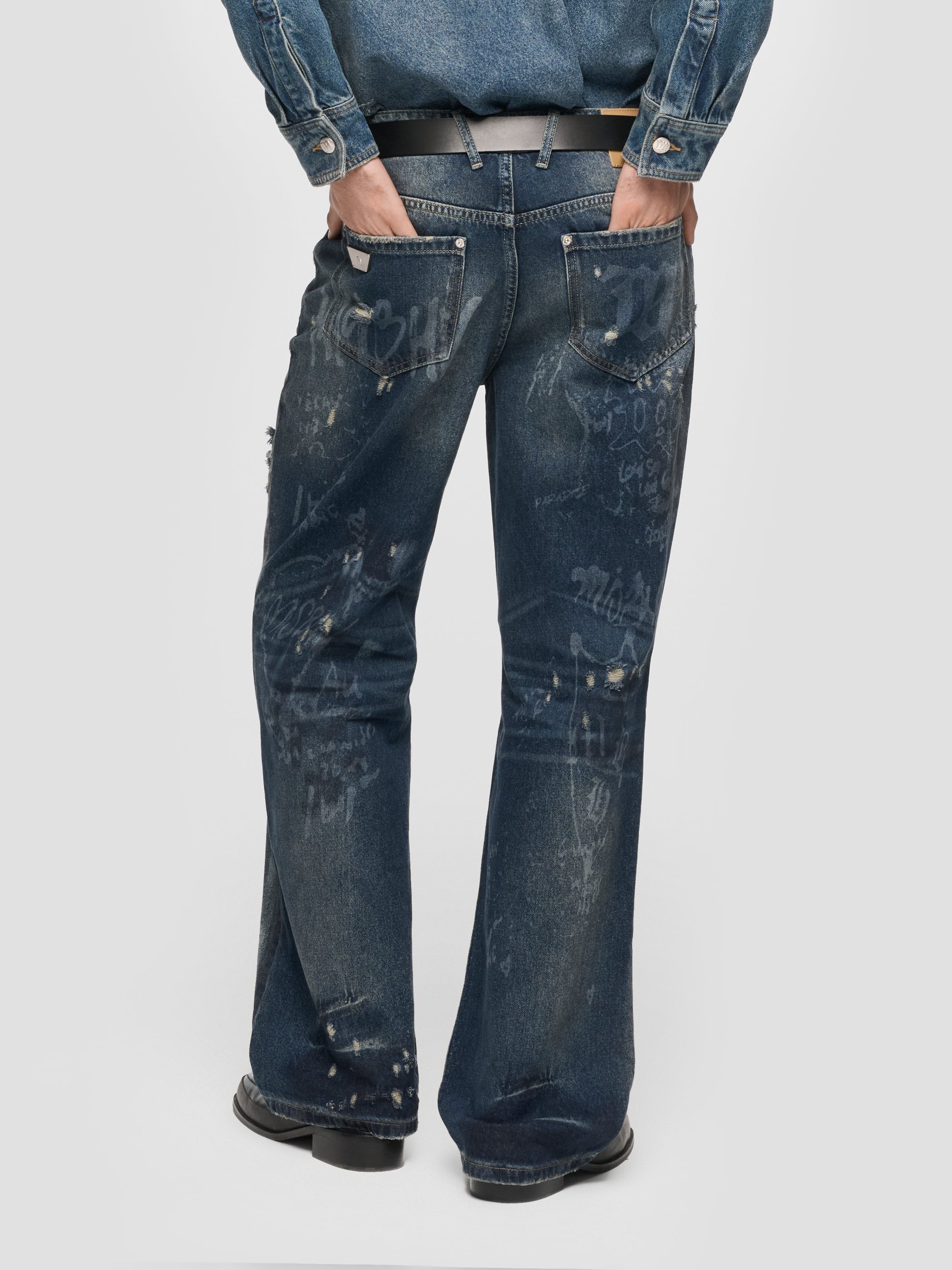 Laser Tagged Denim Trousers
