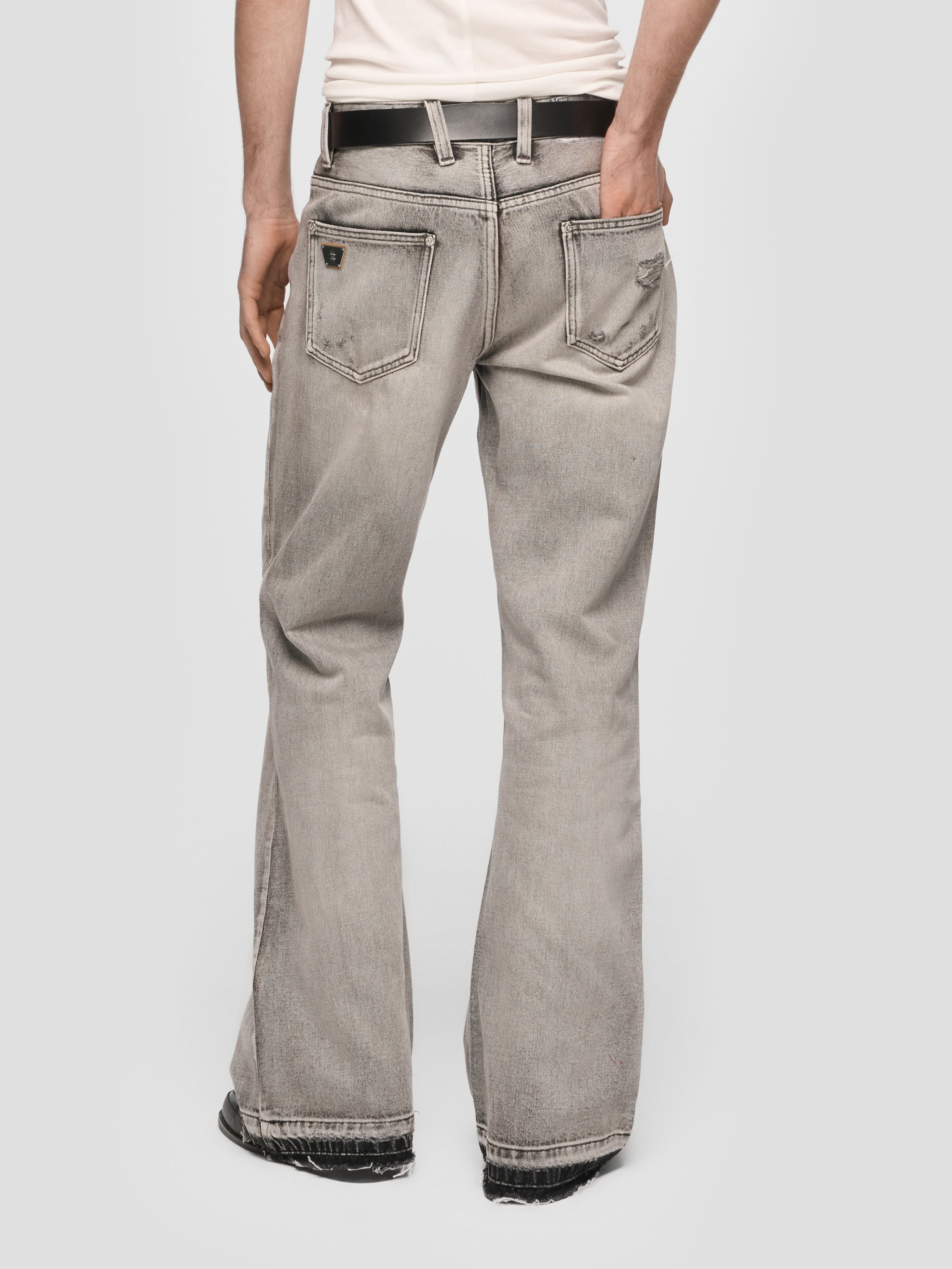 Charcoal Bootcut Denim Trousers