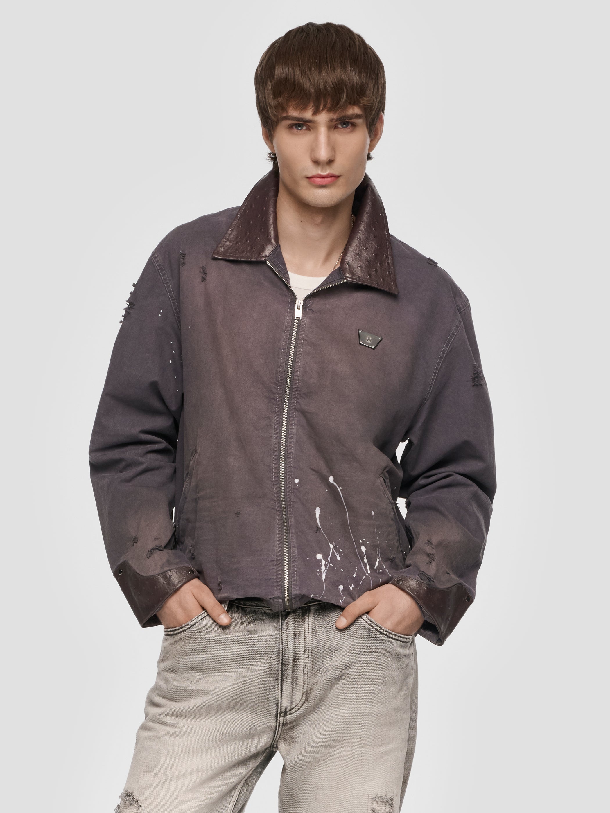 1997 Paint Splatter Canvas Work Jacket