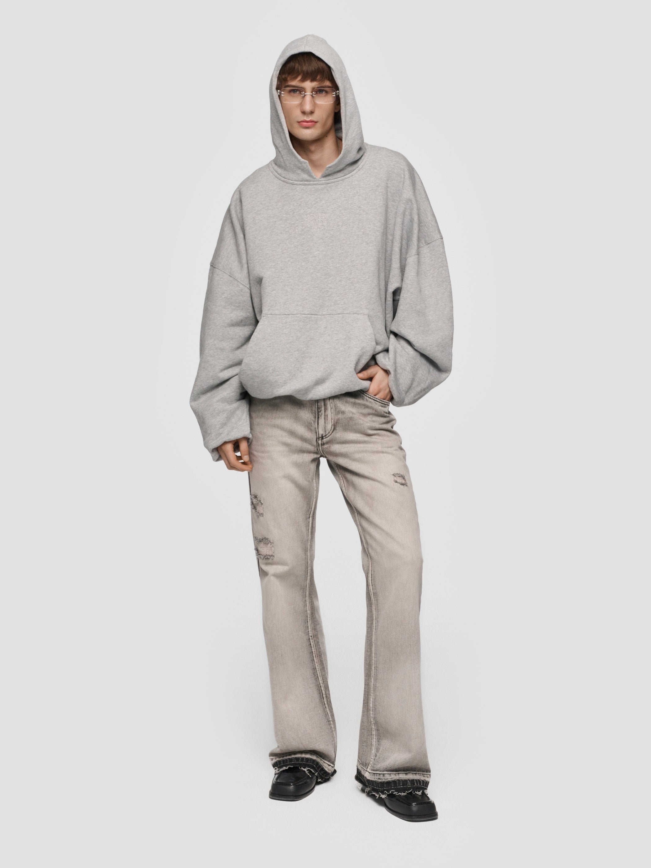 Inflated Heather Grey Hoodie