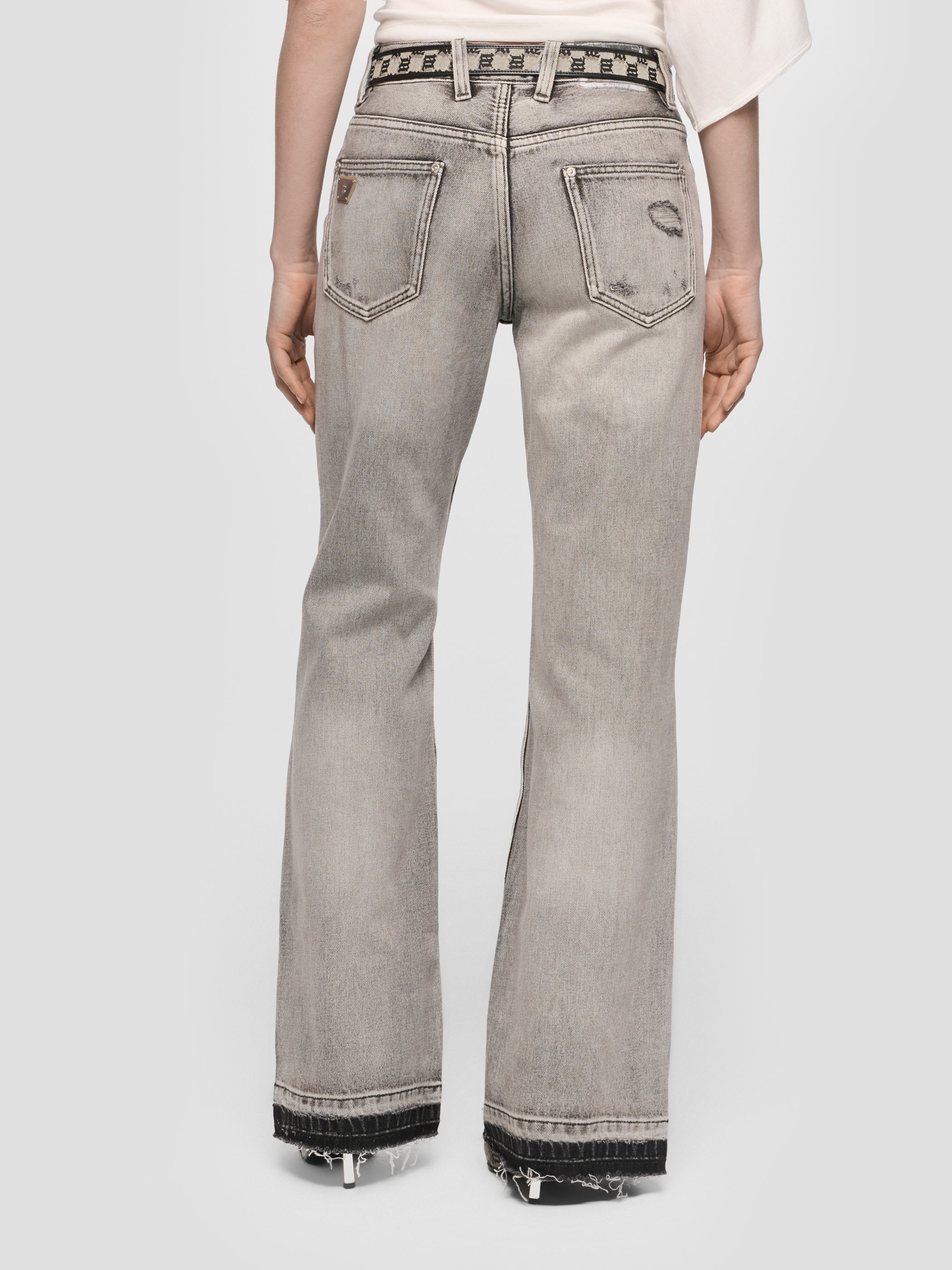 Charcoal Bootcut Denim Trousers